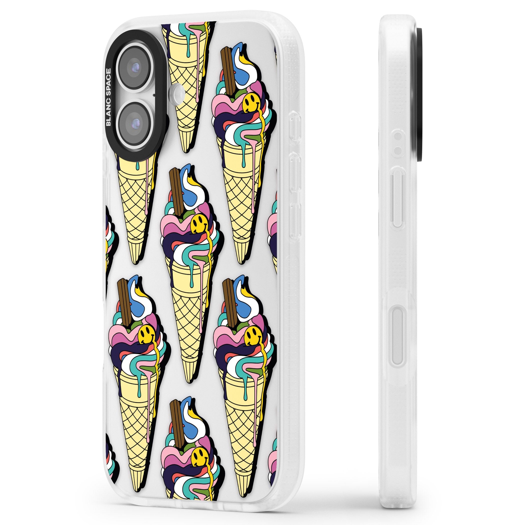 Trip & Drip Ice Cream iPhone 17 Impact Air Clear Phone Case Side Profile