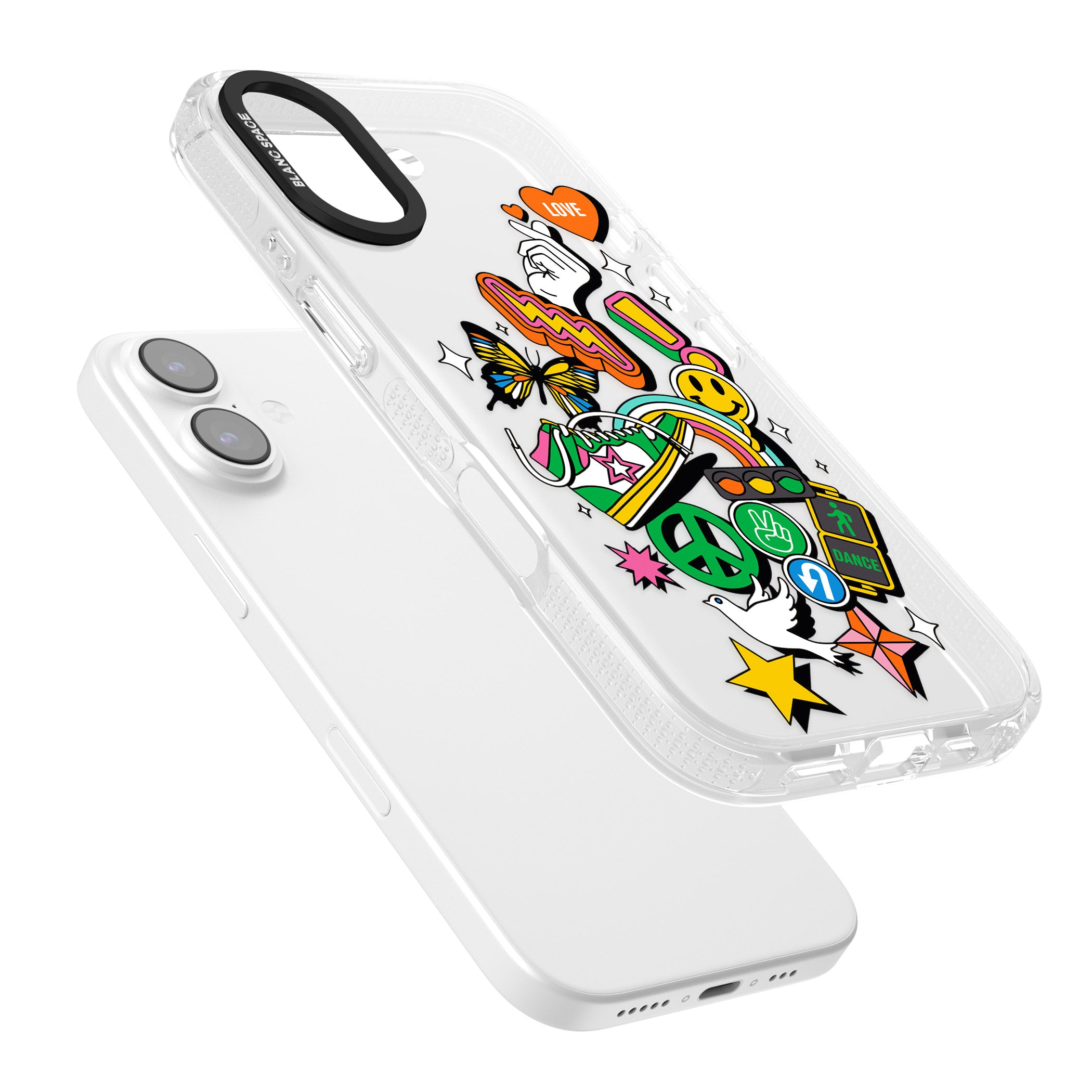 Nostalgic Sticker Collage iPhone 17 Impact Air Clear Phone Case Colours