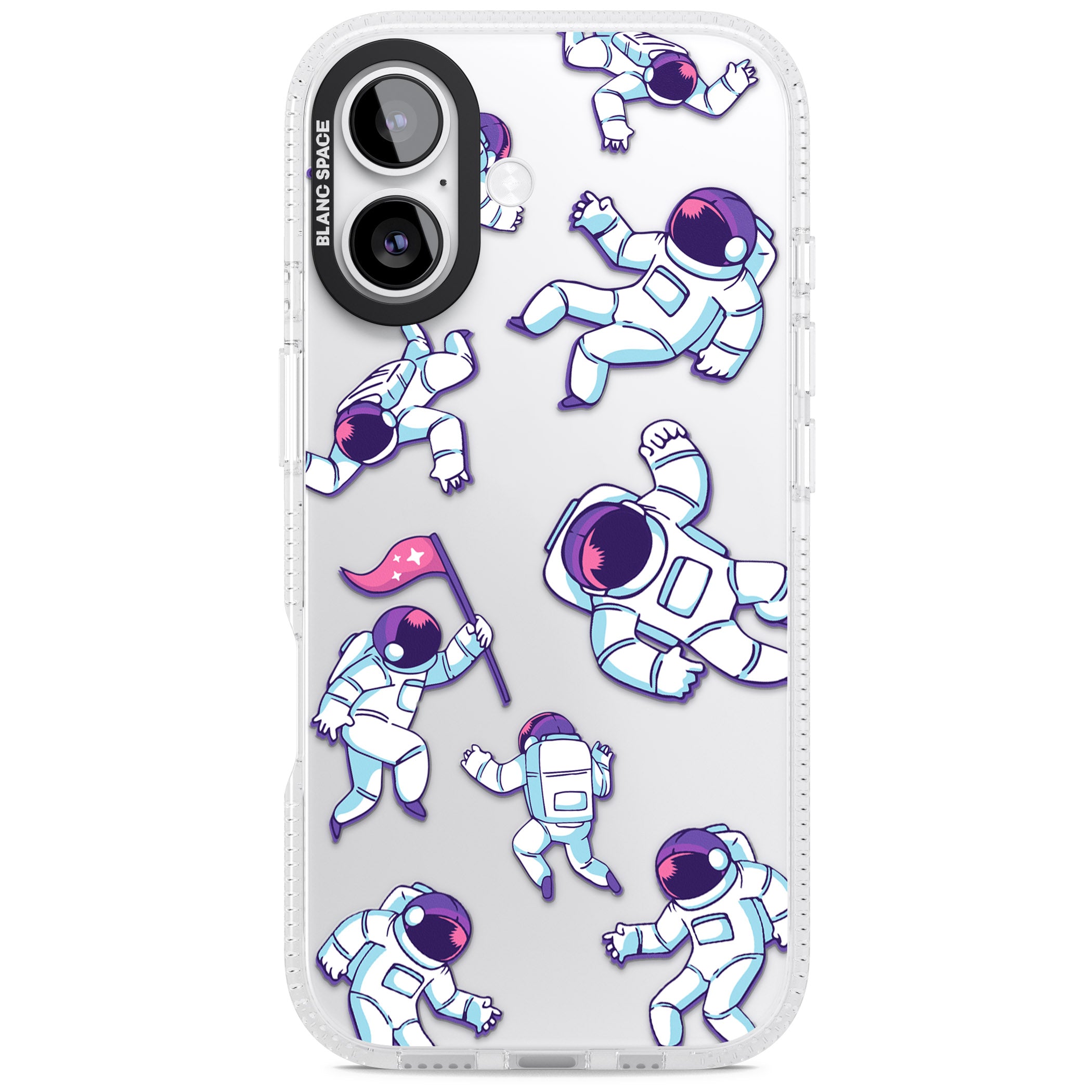 Astronaut Pattern iPhone 17 Impact Air Clear Phone Case