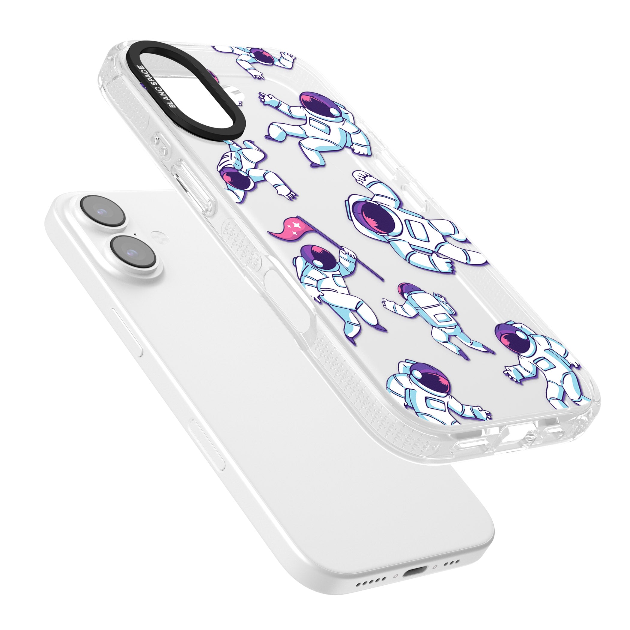 Astronaut Pattern iPhone 17 Impact Air Clear Phone Case Colours