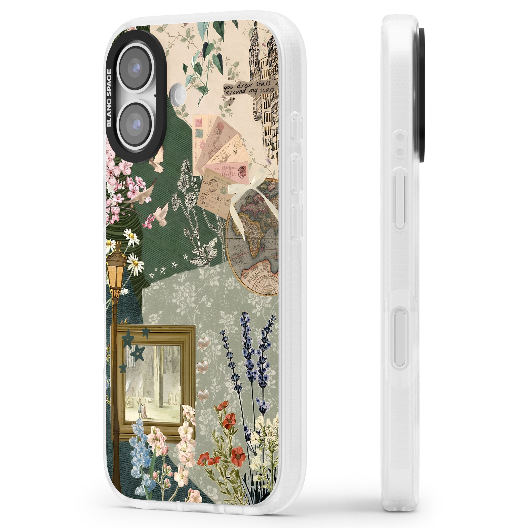 Vintage Spring Collage iPhone 17 Impact Air Clear Phone Case Side Profile