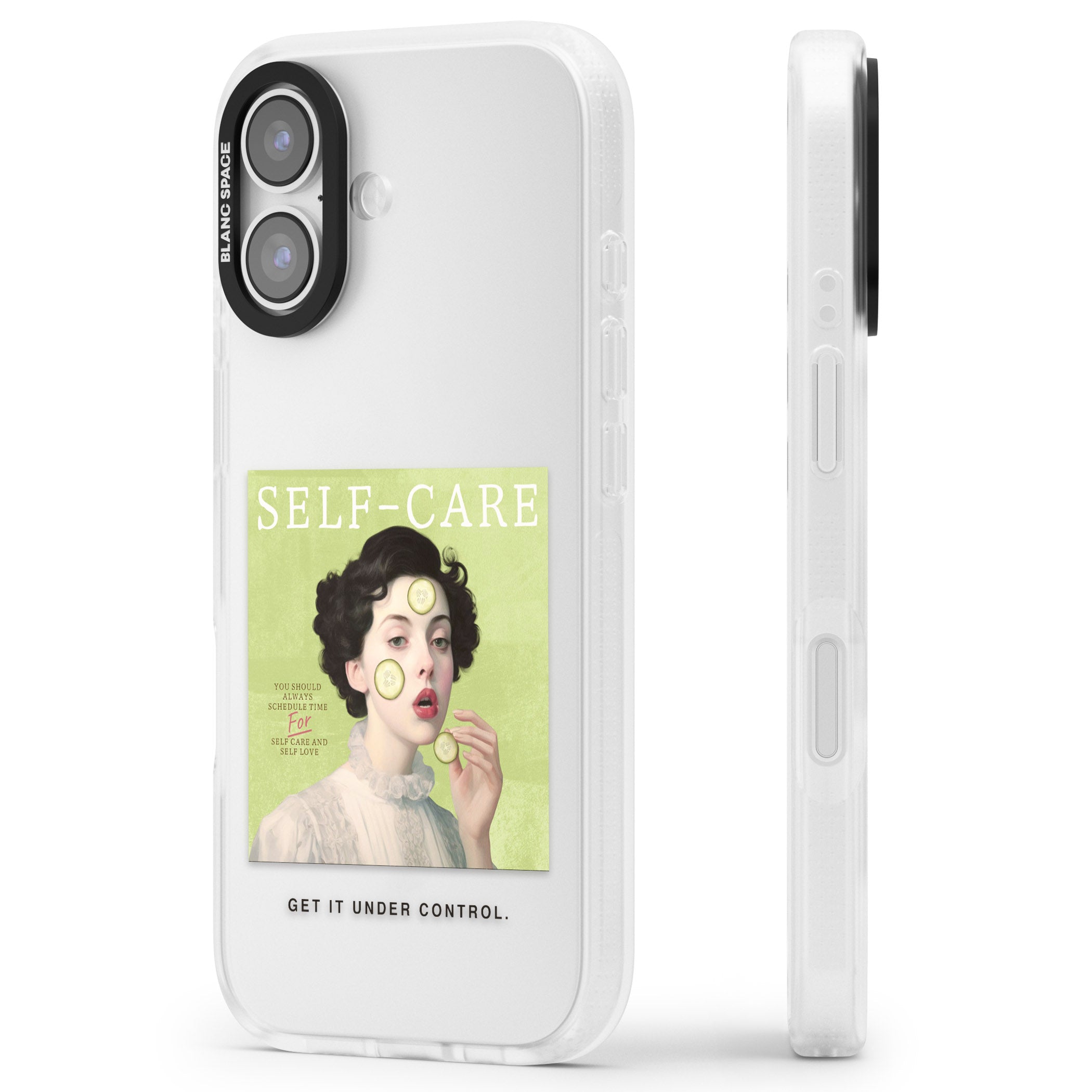 Self Care iPhone 17 Impact Air Clear Phone Case Side Profile
