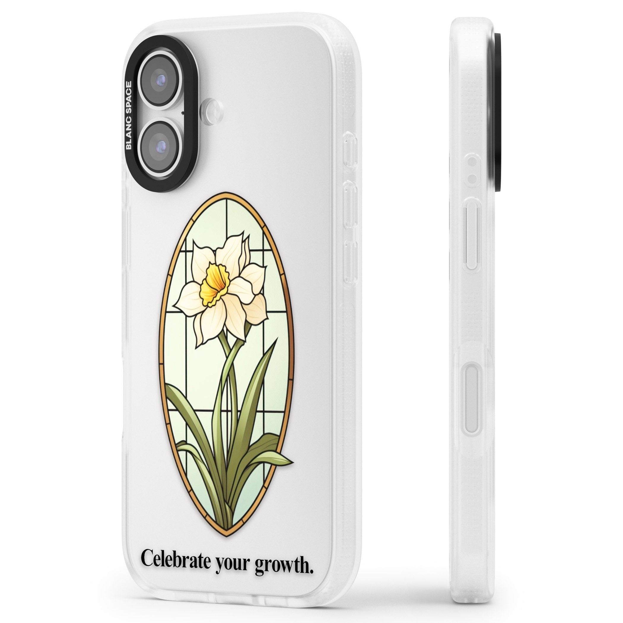 Celebrate Your Growth iPhone 17 Impact Air Clear Phone Case Side Profile