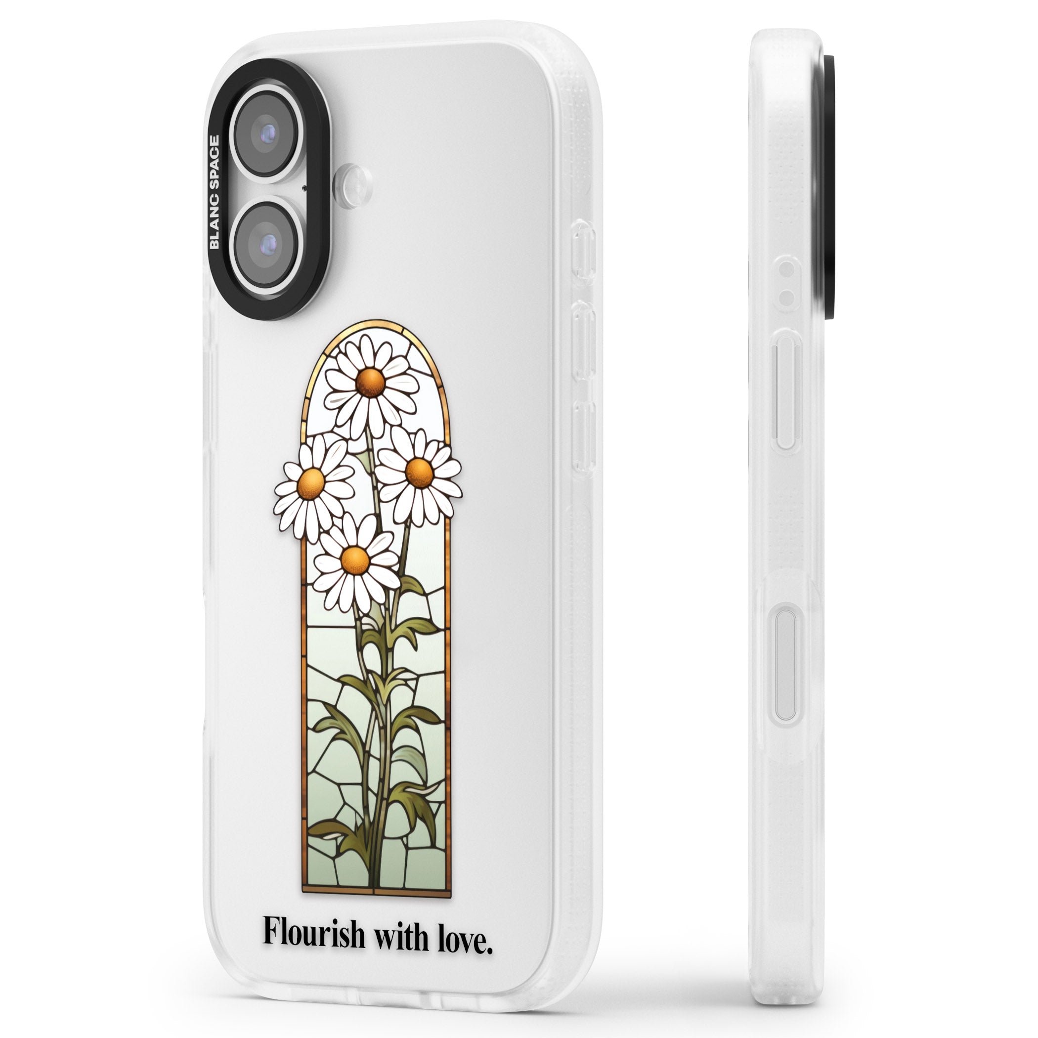Flourish With Love iPhone 17 Impact Air Clear Phone Case Side Profile