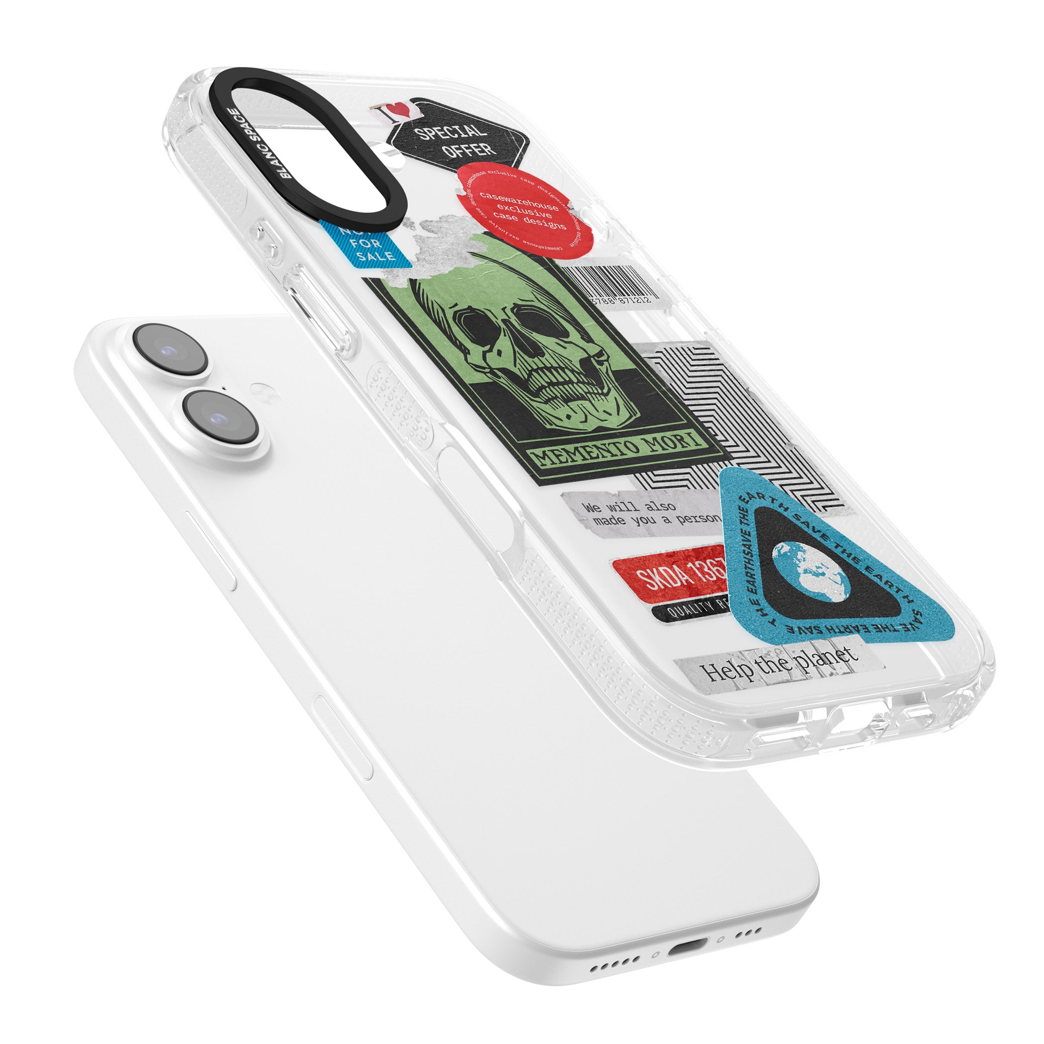 Skull Sticker Mix iPhone 17 Impact Air Clear Phone Case Colours