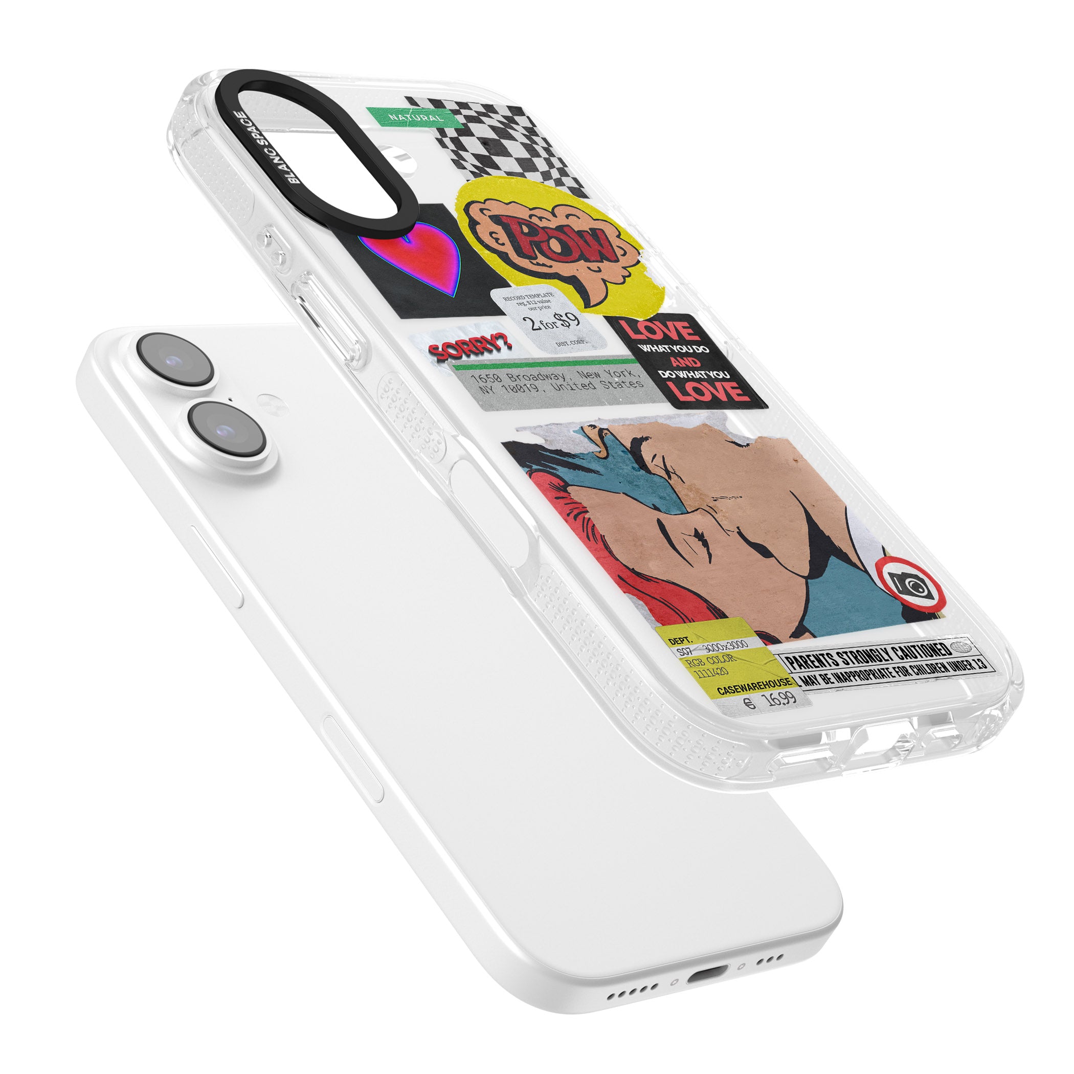 Retro Sticker Mix iPhone 17 Impact Air Clear Phone Case Colours