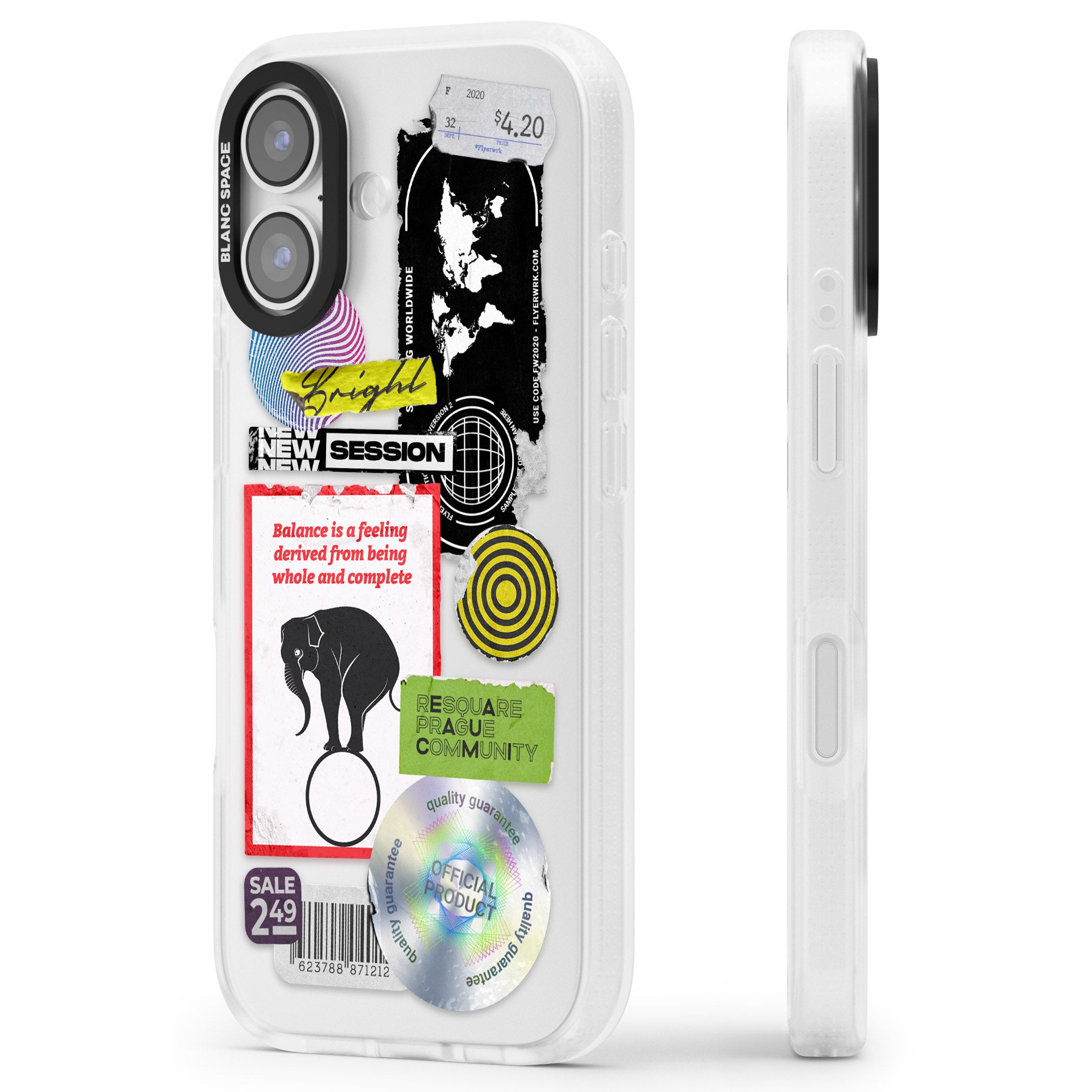 Peeled Sticker Mix iPhone 17 Impact Air Clear Phone Case Side Profile