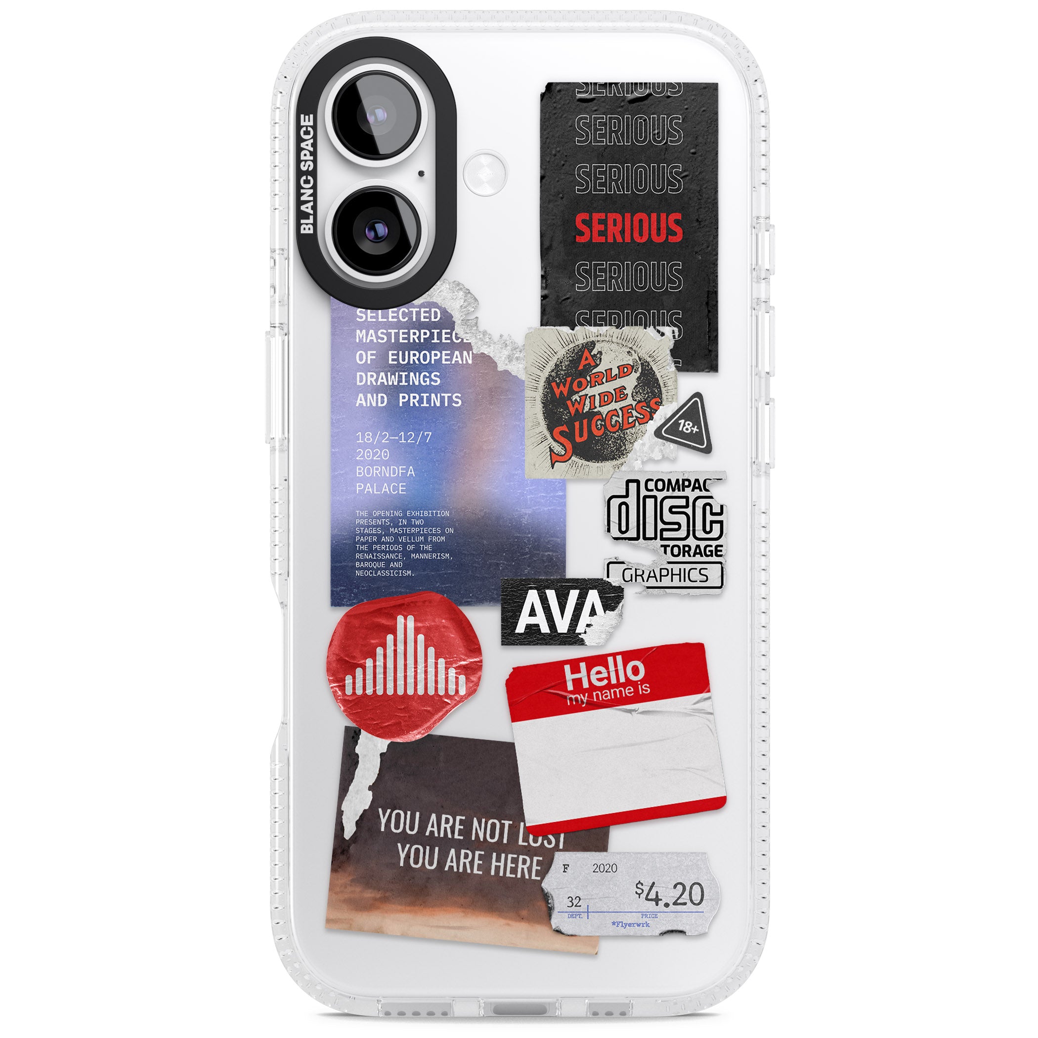 Red & Black Sticker Mix iPhone 17 Impact Air Clear Phone Case
