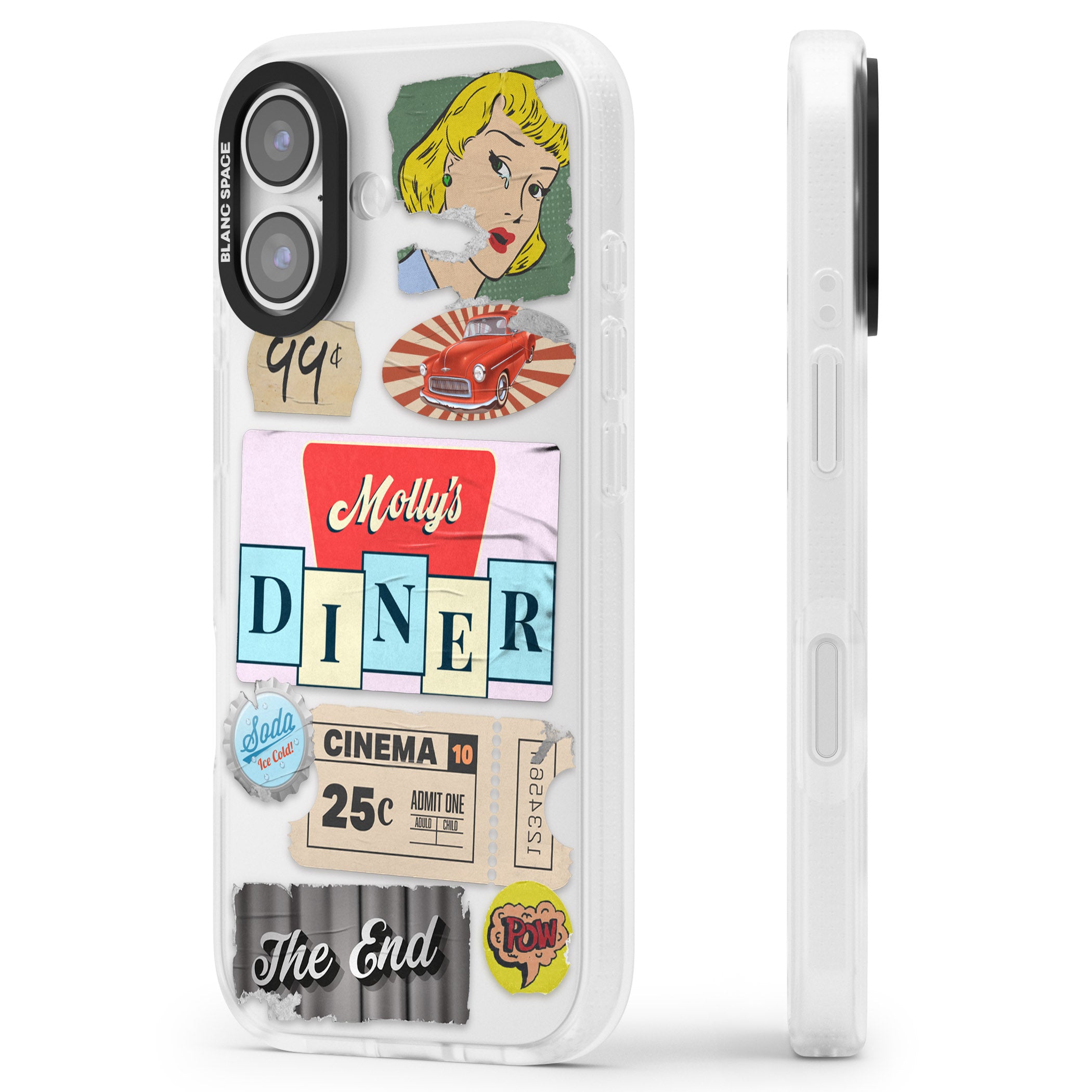 Nifty Fifties Swing iPhone 17 Impact Air Clear Phone Case Side Profile