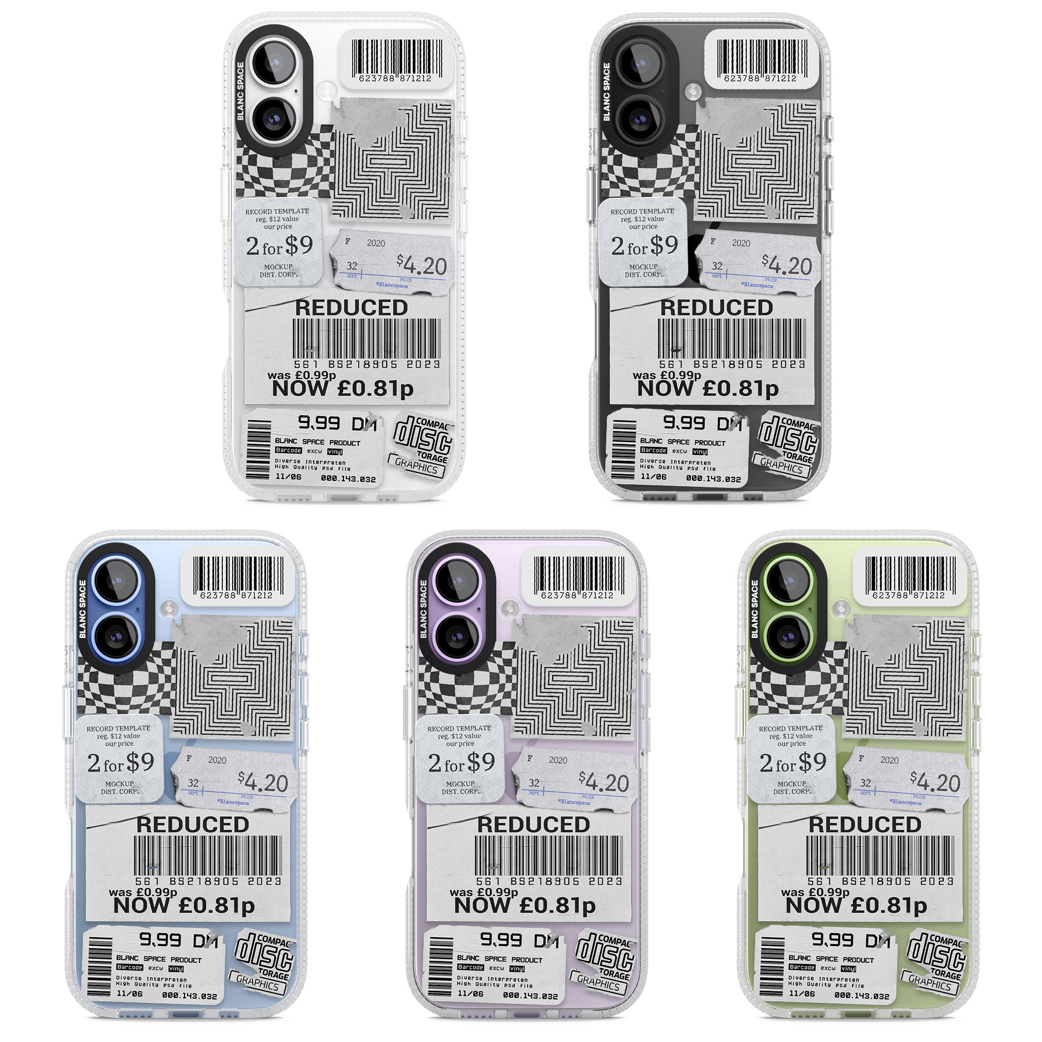 White Sticker Mix iPhone 17 Impact Air Clear Phone Case APT Impact Protection