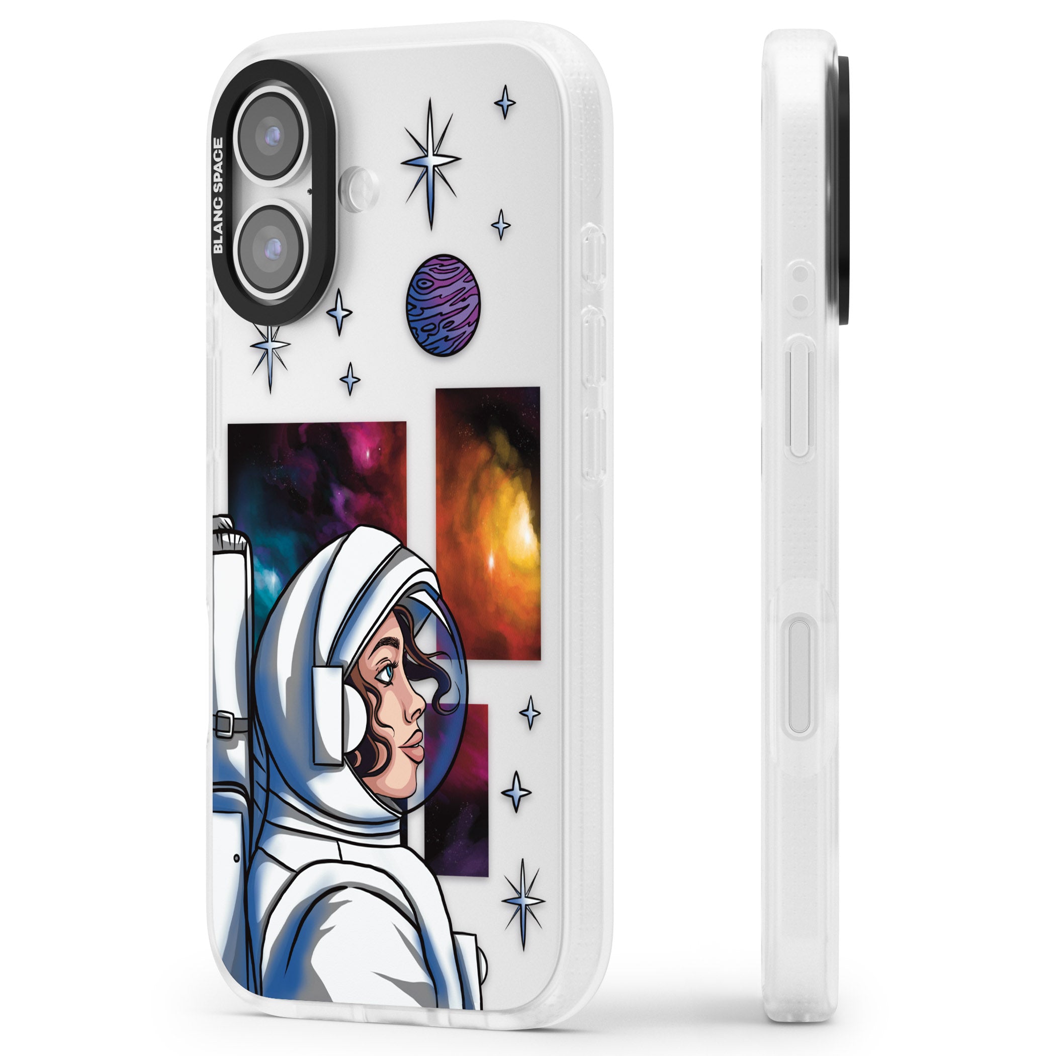 Cosmic Ambition iPhone 17 Impact Air Clear Phone Case Side Profile