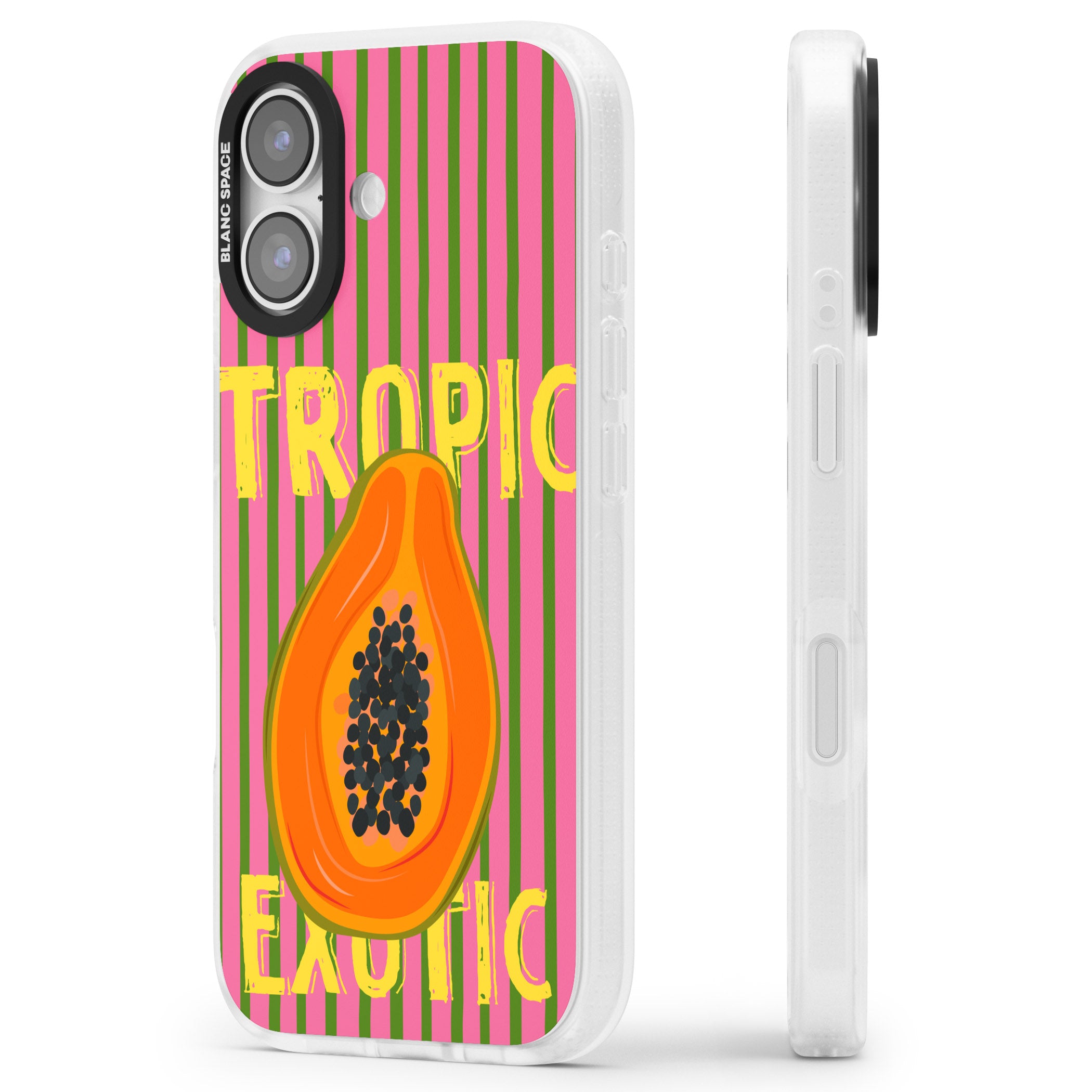 Tropic Exotic iPhone 17 Impact Air Clear Phone Case Side Profile