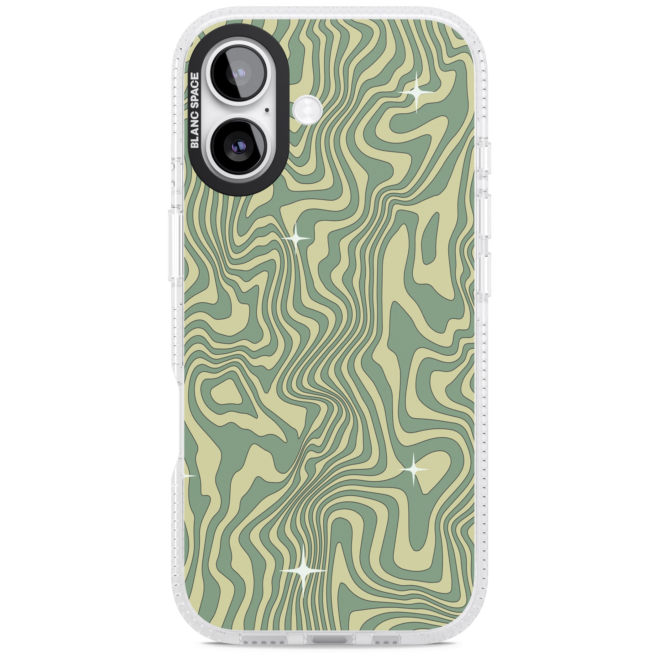 Green Abstract Wave iPhone 17 Impact Air Clear Phone Case