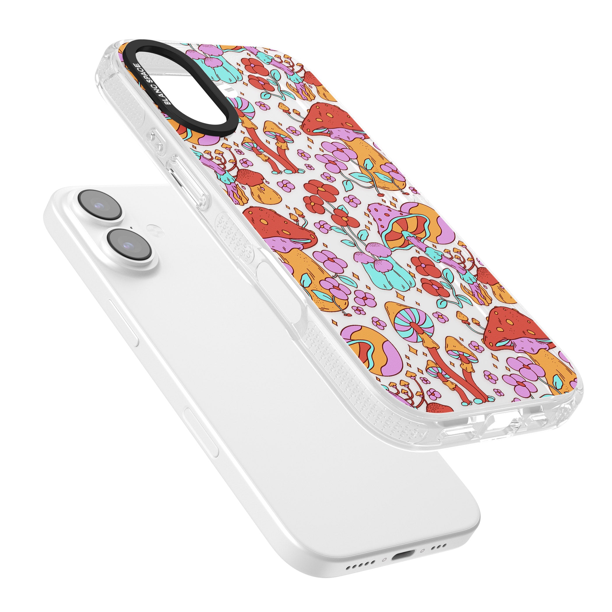 Psychedelic Flowers & Mushrooms iPhone 17 Impact Air Clear Phone Case Colours