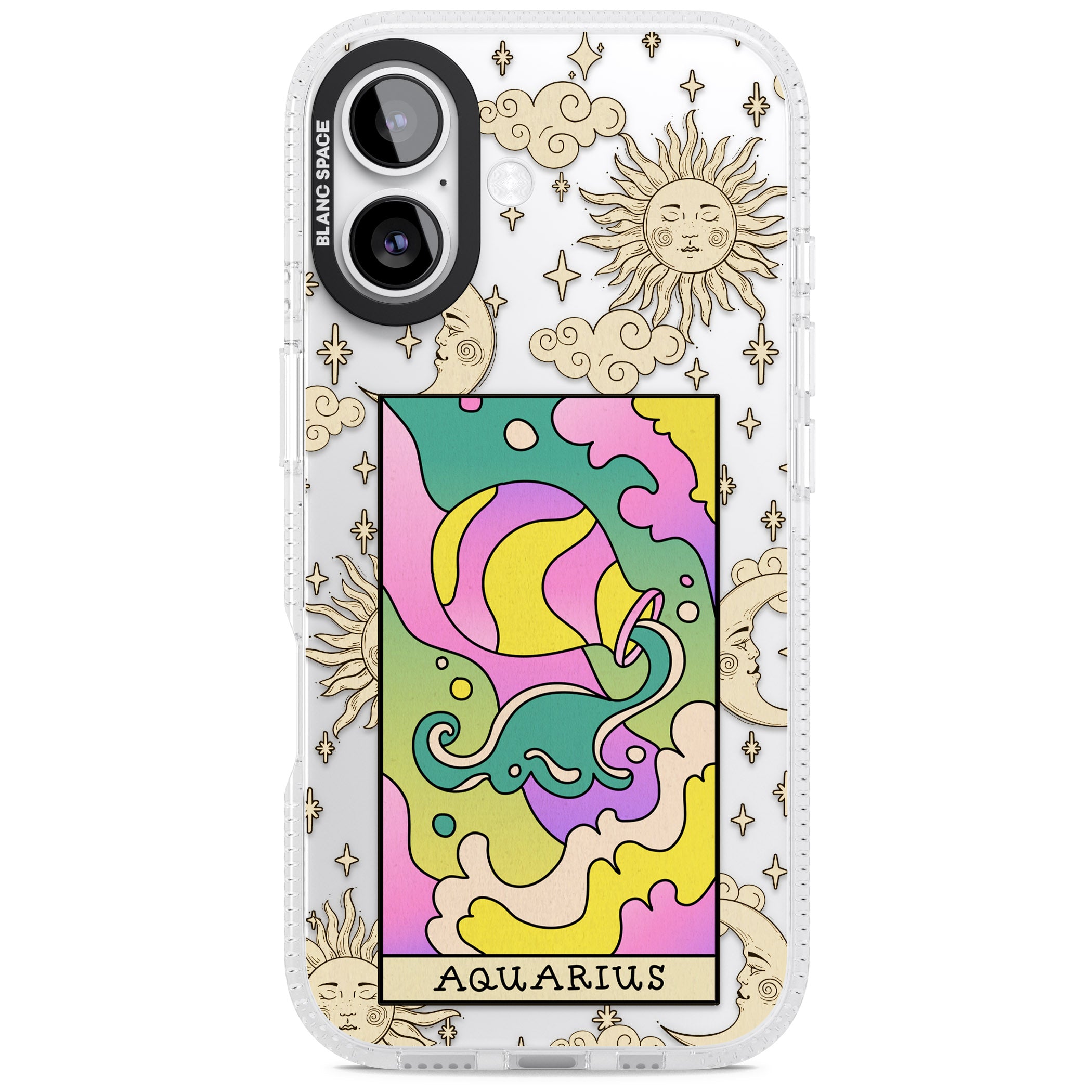 Celestial Zodiac Aquarius iPhone 17 Impact Air Clear Phone Case