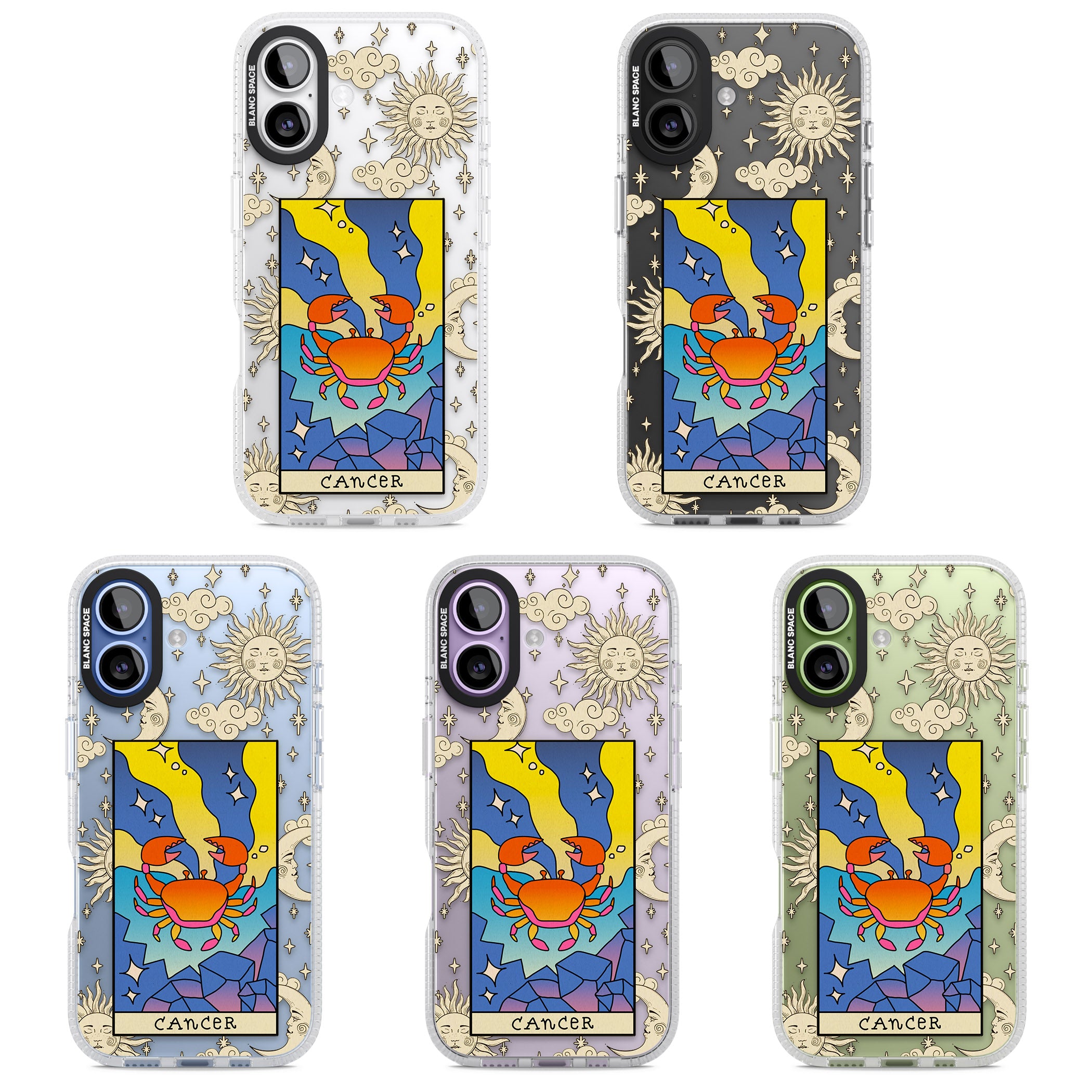 Celestial Zodiac Cancer iPhone 17 Impact Air Clear Phone Case APT Impact Protection