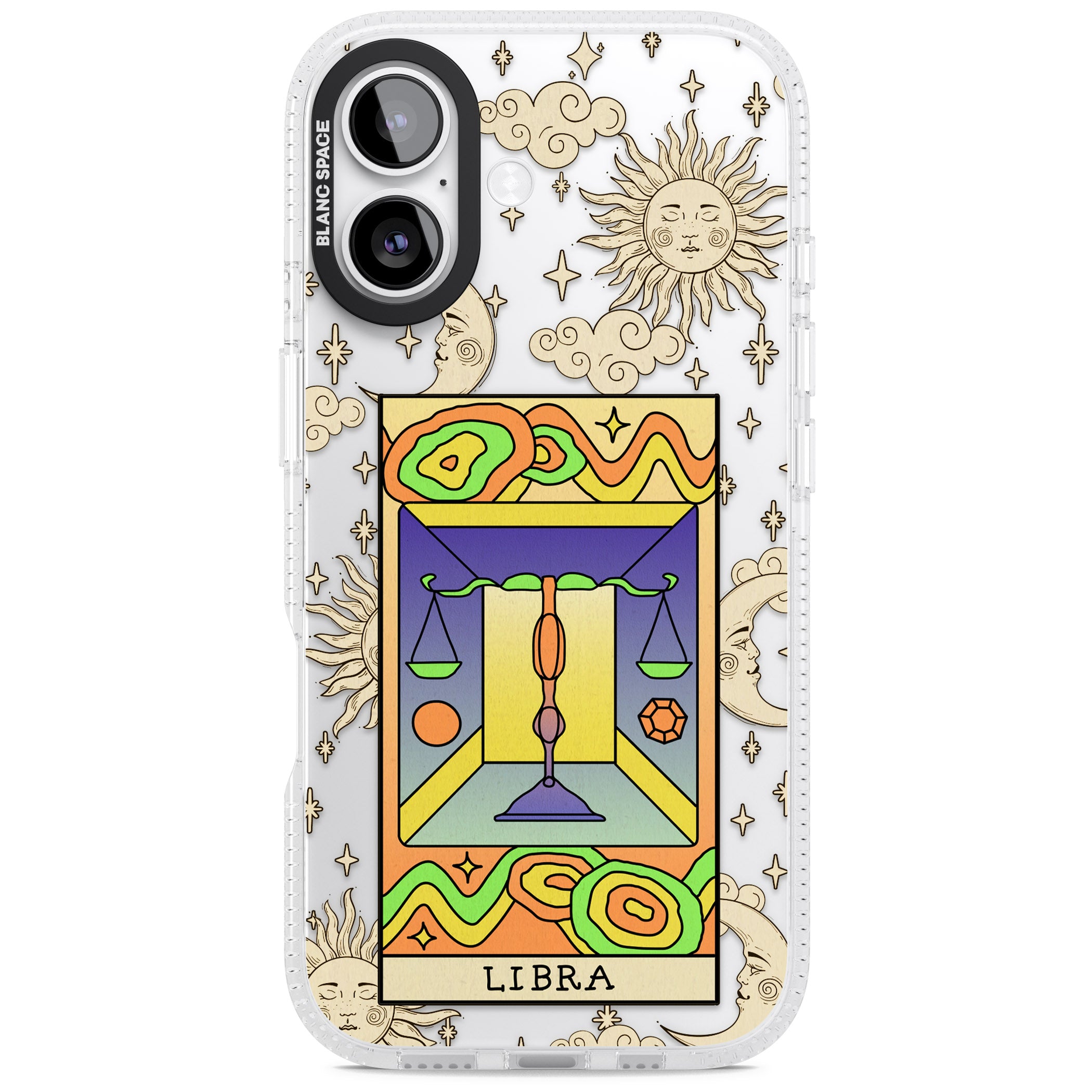 Celestial Zodiac Libra iPhone 17 Impact Air Clear Phone Case
