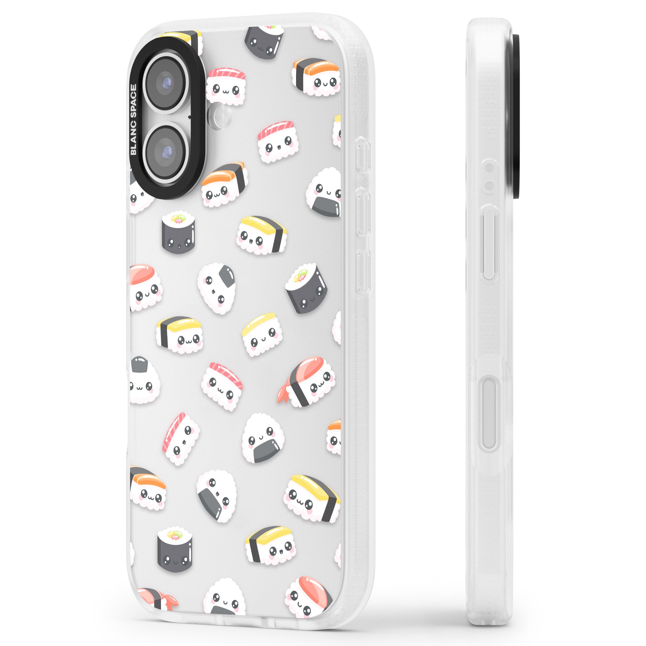 Kawaii Sushi iPhone 17 Impact Air Clear Phone Case Side Profile