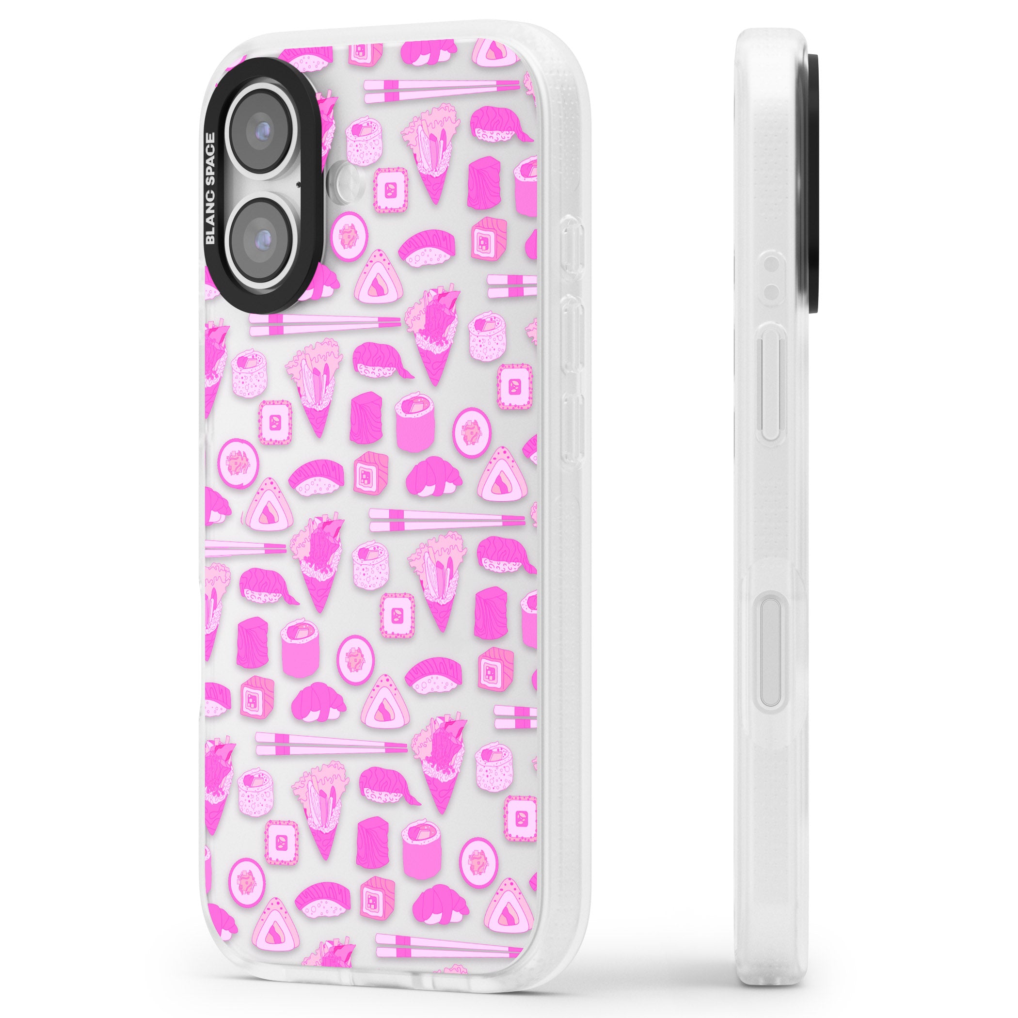 Pink Sushi Pop iPhone 17 Impact Air Clear Phone Case Side Profile
