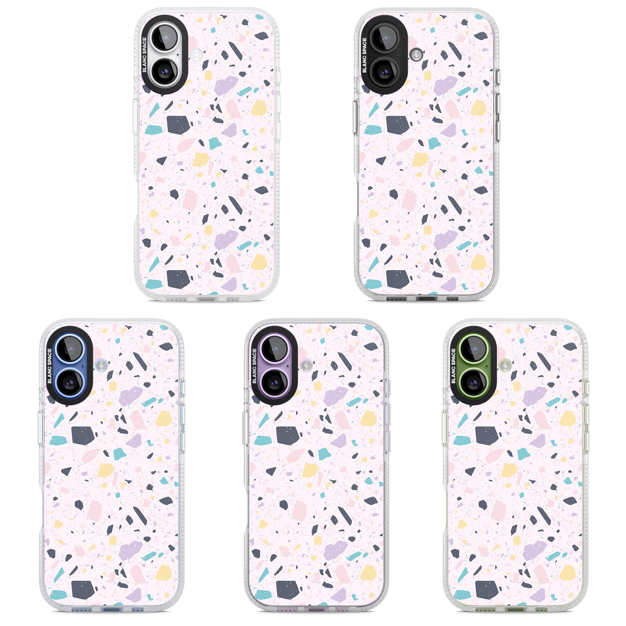 Pink, Purple & Turquoise Terrazzo Pattern iPhone 17 Impact Air Clear Phone Case APT Impact Protection