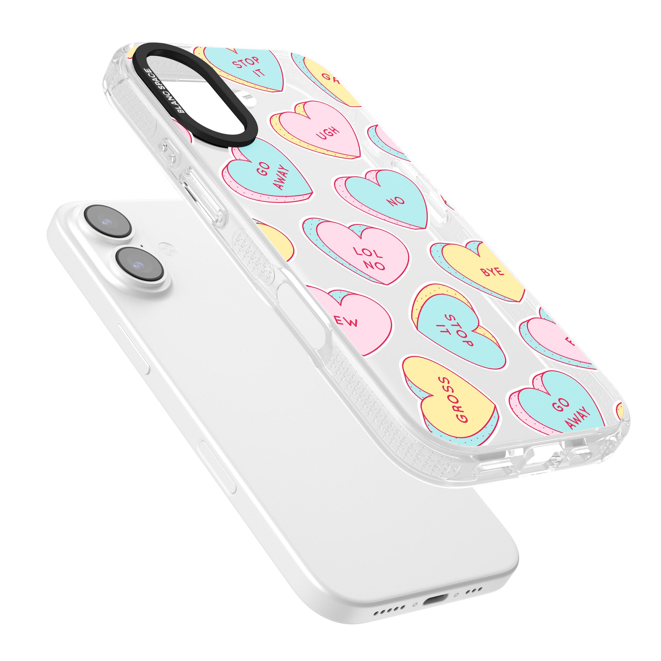 Sarcastic Love Hearts iPhone 17 Impact Air Clear Phone Case Colours