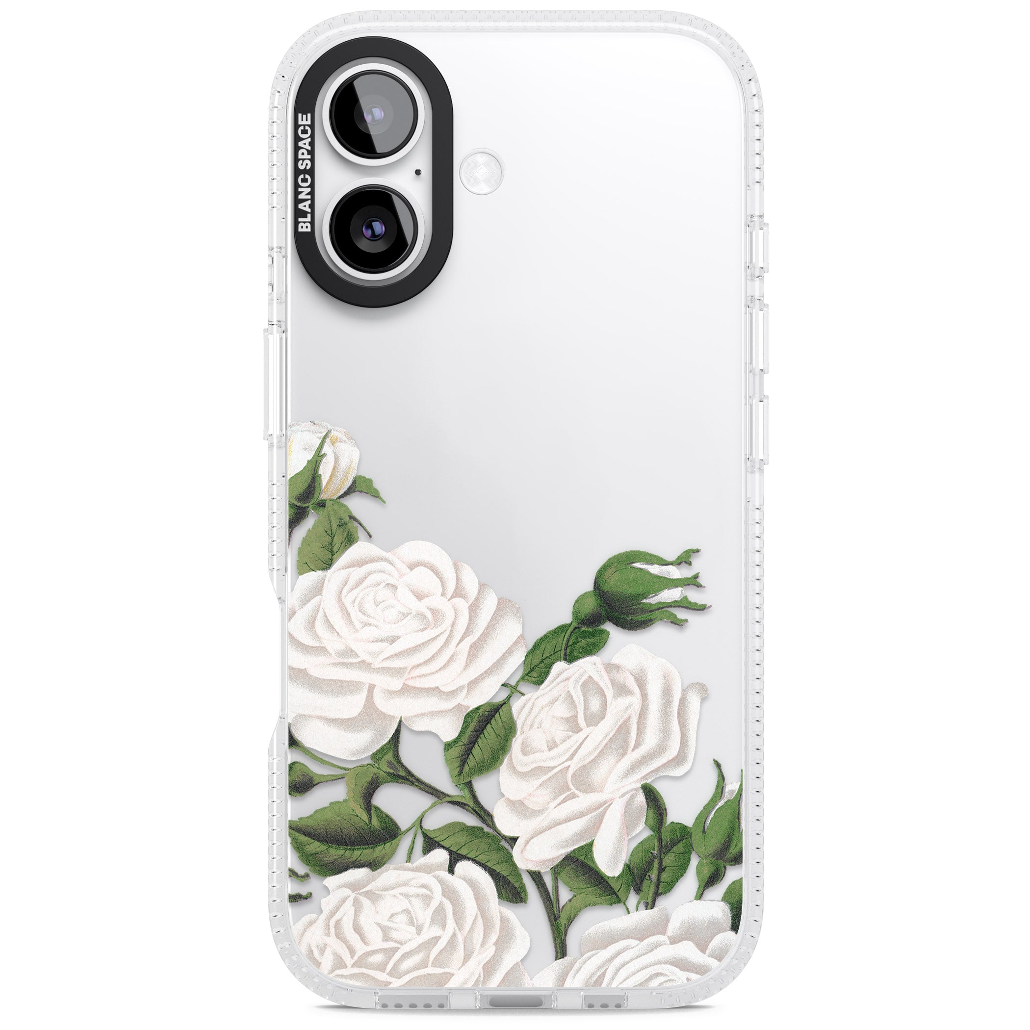 White Vintage Painted Flowers iPhone 17 Impact Air Clear Phone Case