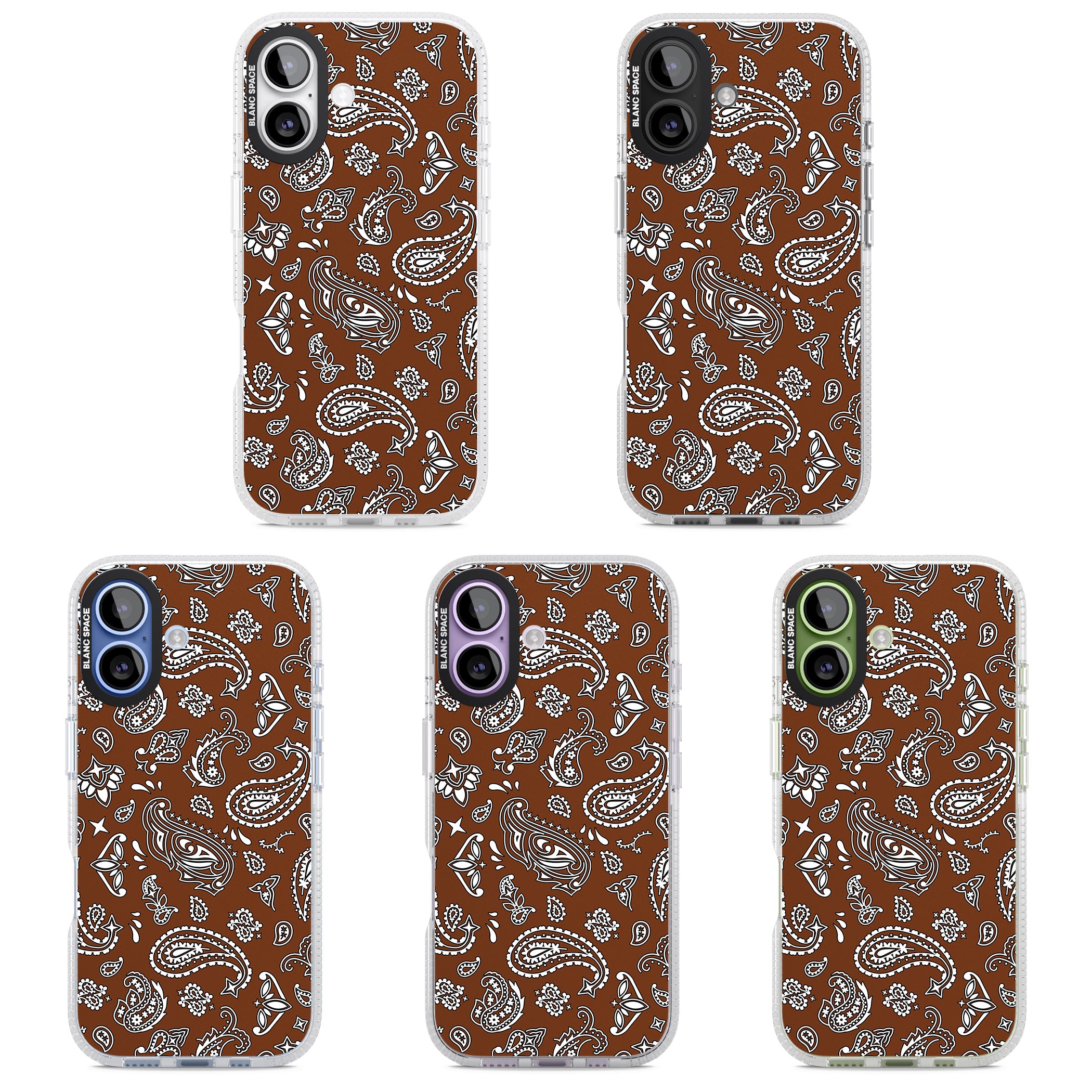 Brown Bandana iPhone 17 Impact Air Clear Phone Case APT Impact Protection