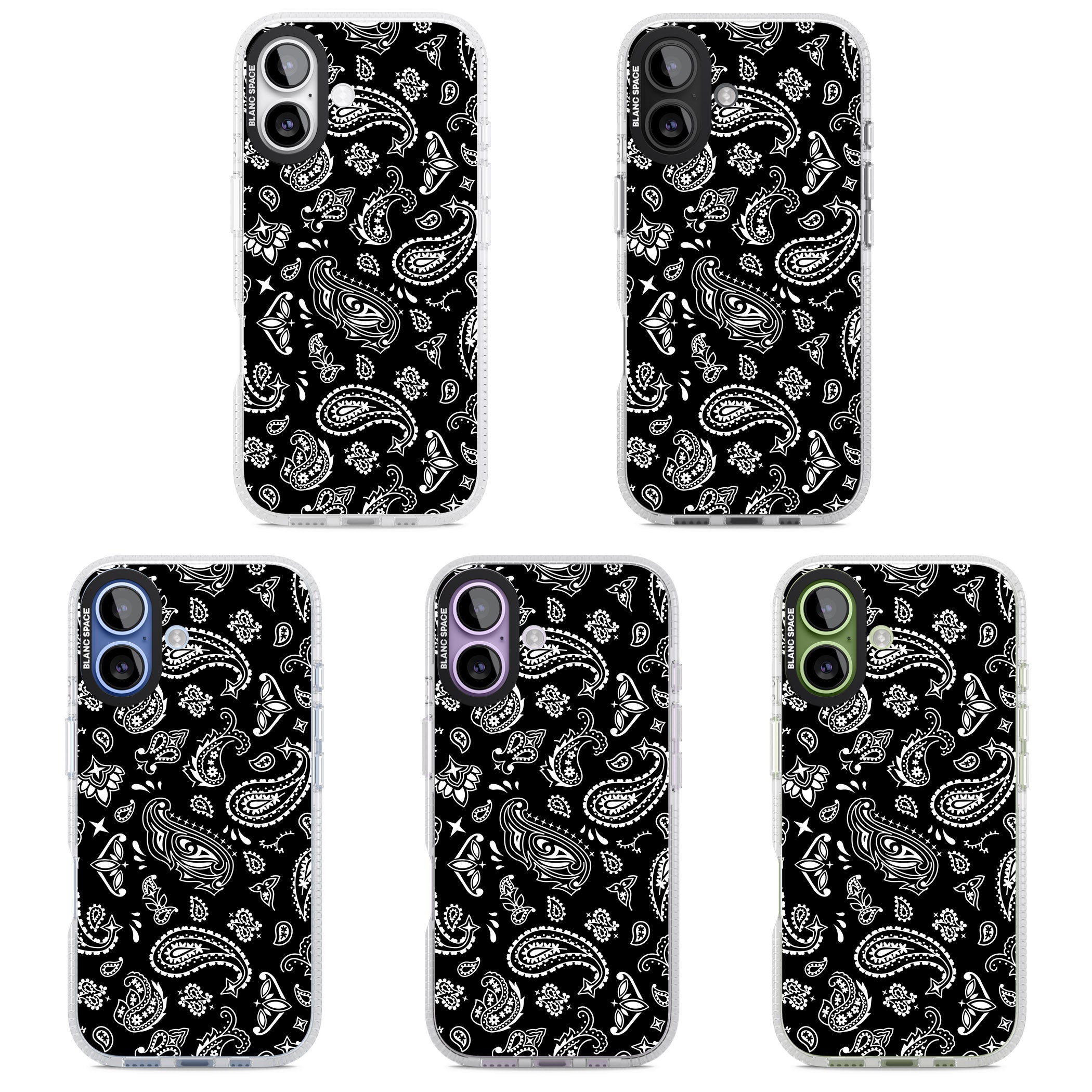 Black Bandana iPhone 17 Impact Air Clear Phone Case APT Impact Protection