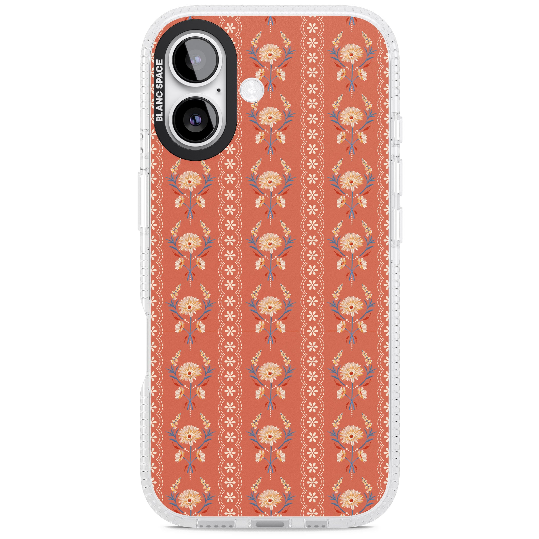 Vintage Terracotta Floral iPhone 17 Impact Air Clear Phone Case