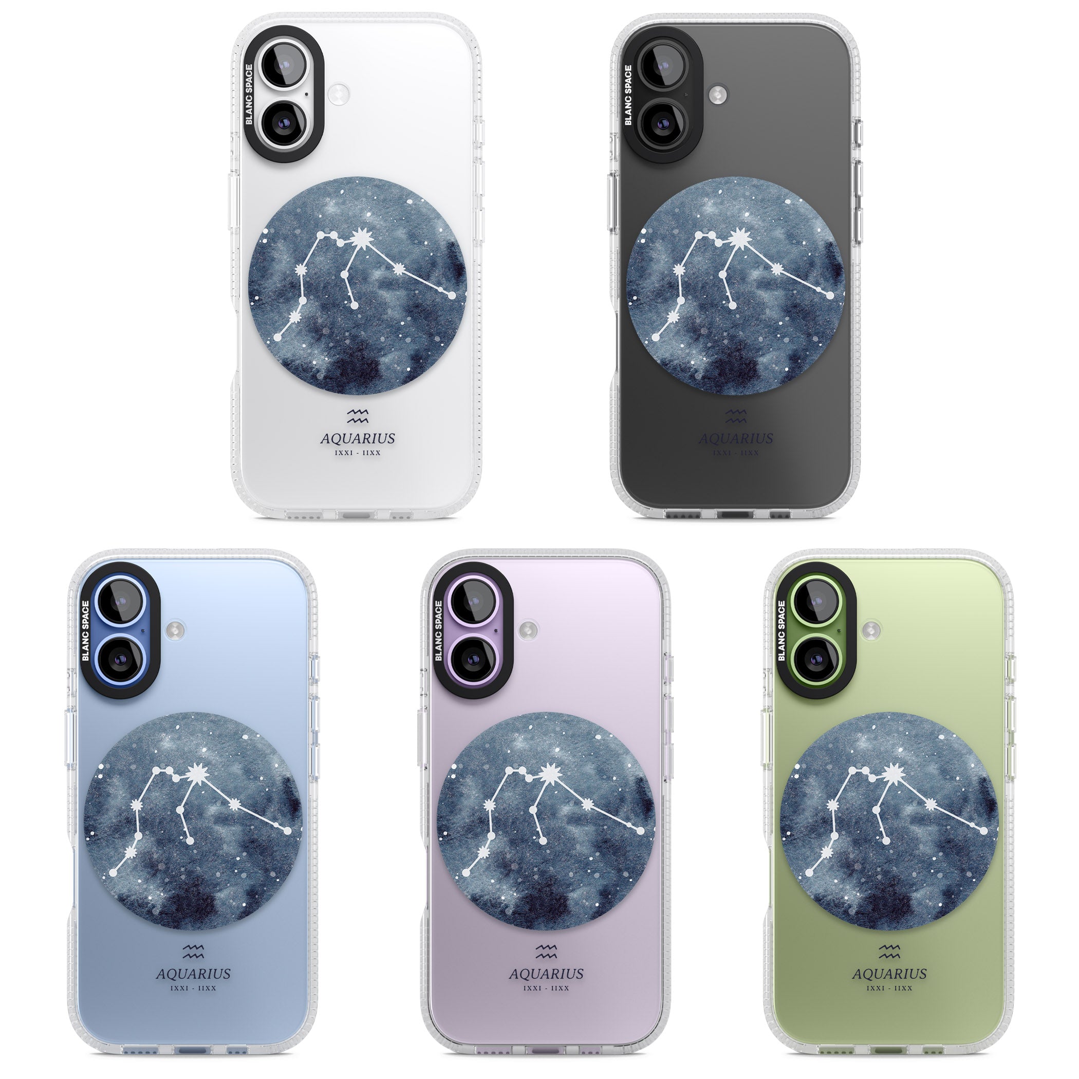 Aquarius Zodiac Blue iPhone 17 Impact Air Clear Phone Case APT Impact Protection
