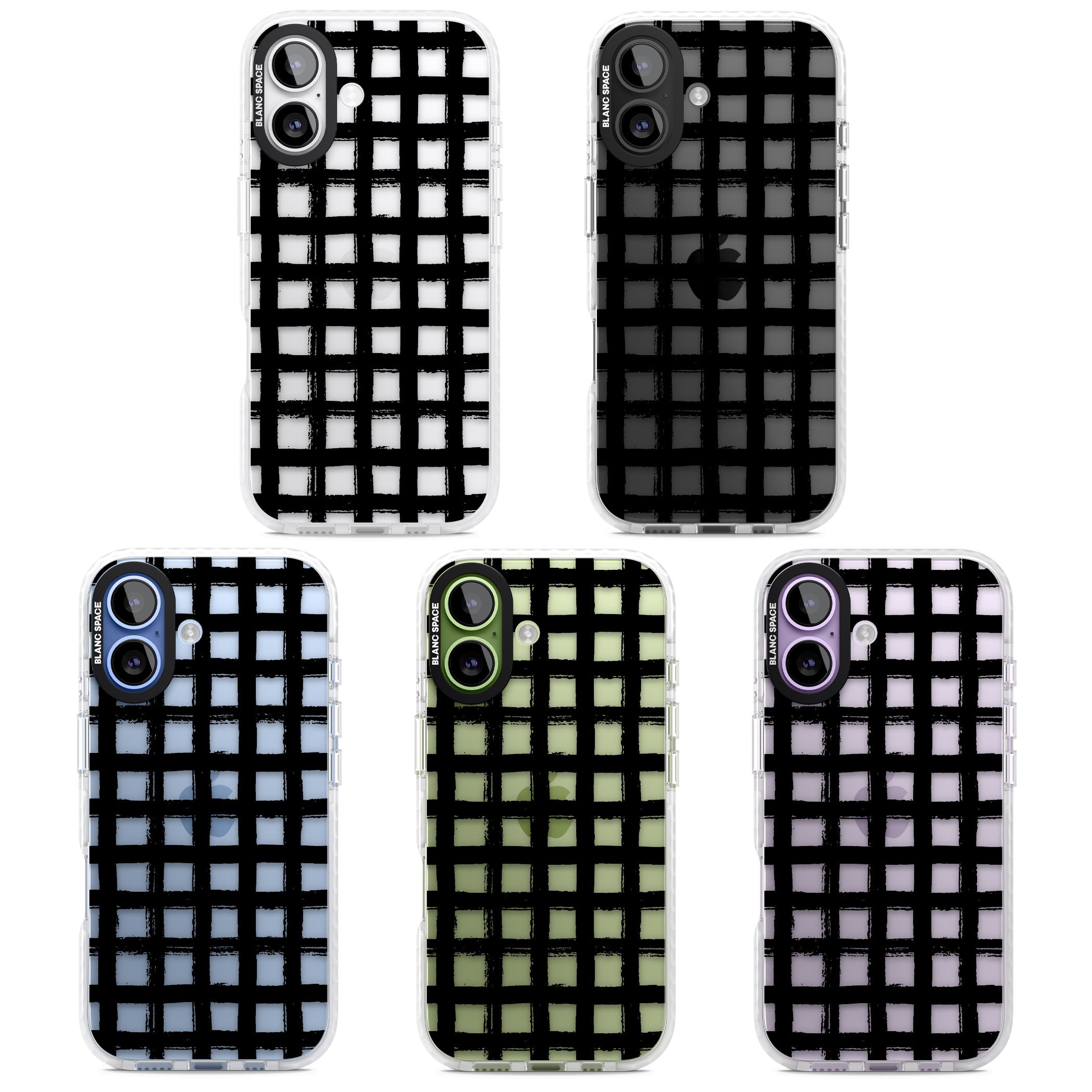 Messy Black Grid Clear iPhone 17 Impact Clear Phone Case APT Impact Protection