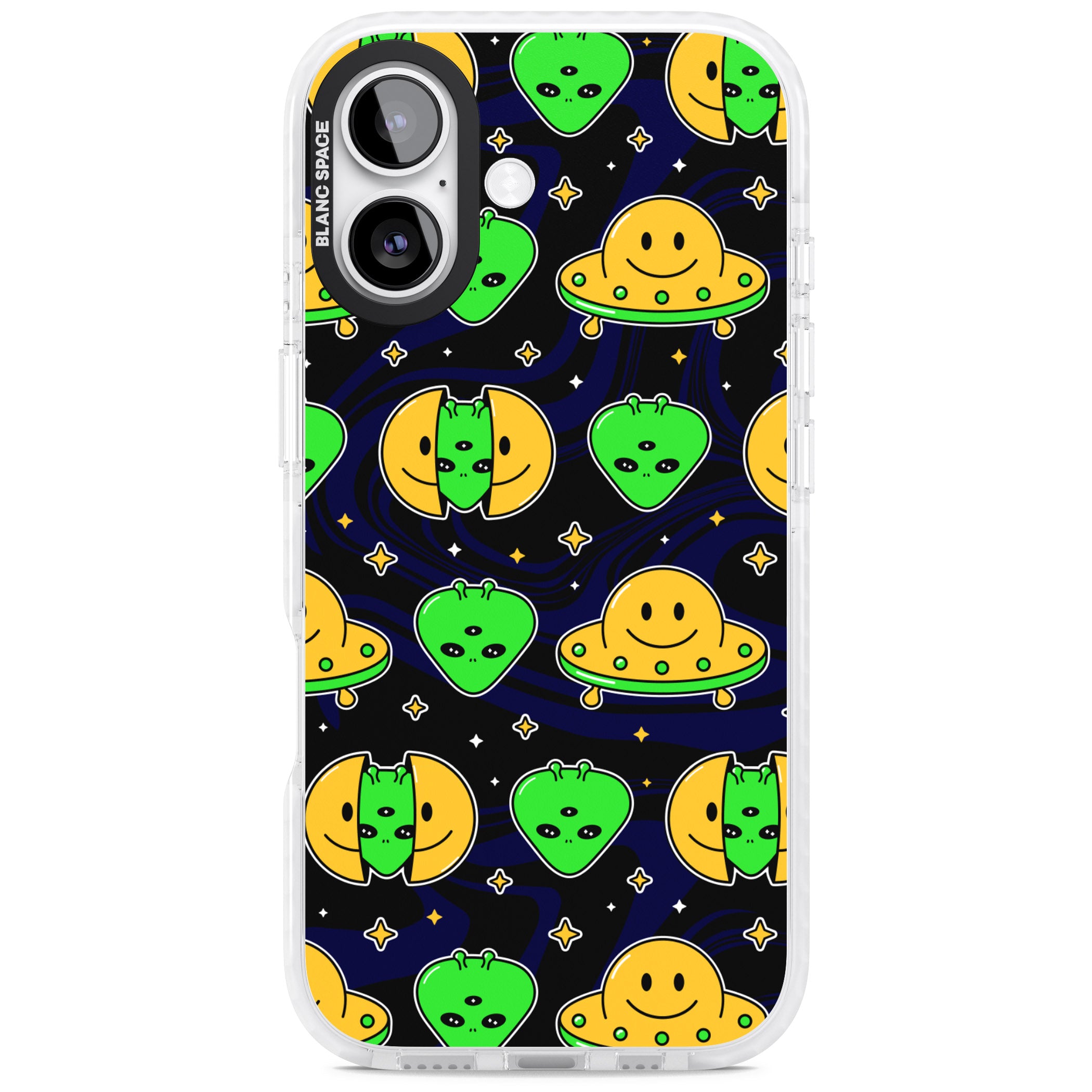 Alien Head Pattern iPhone 17 Impact Clear Phone Case