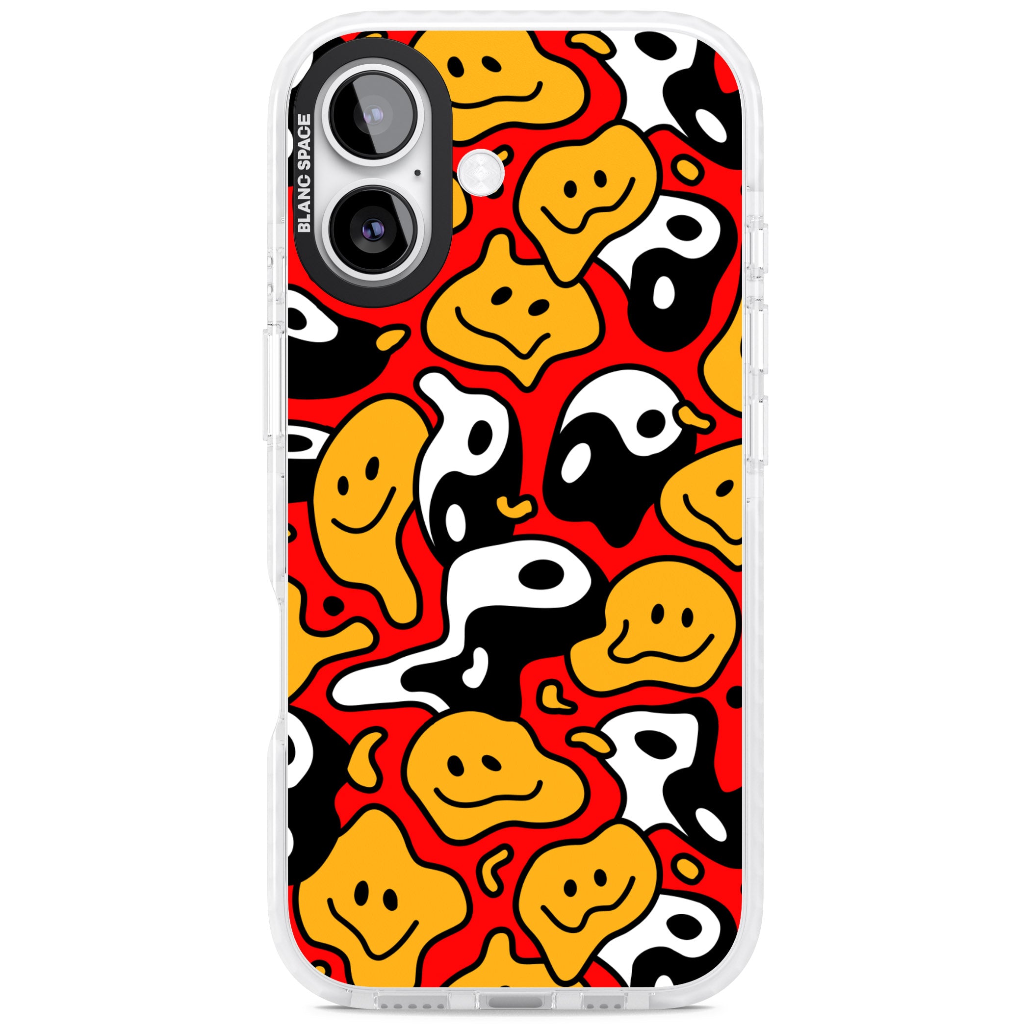 Yin Yang Acid Face iPhone 17 Impact Clear Phone Case