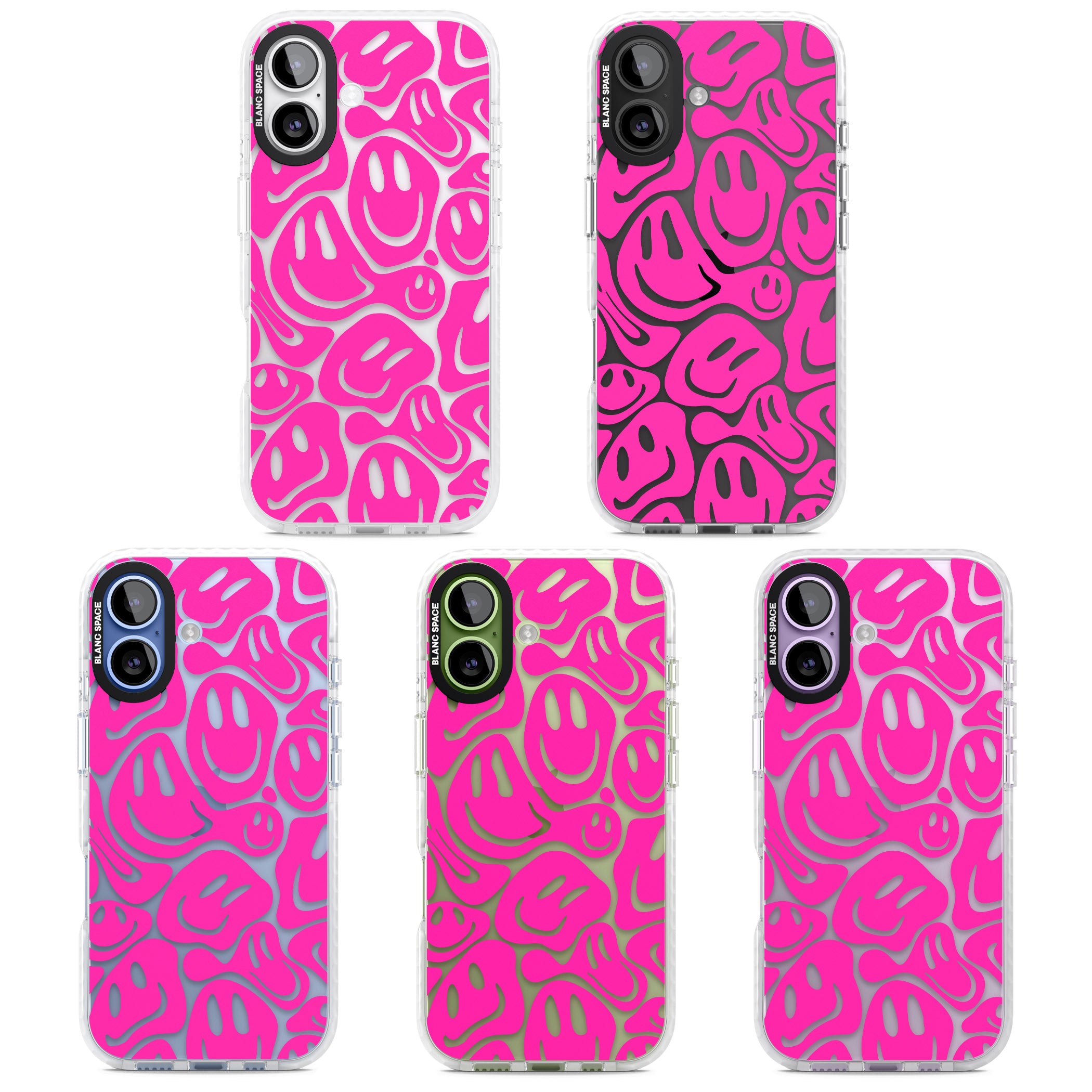 Pink Acid Faces iPhone 17 Impact Clear Phone Case APT Impact Protection