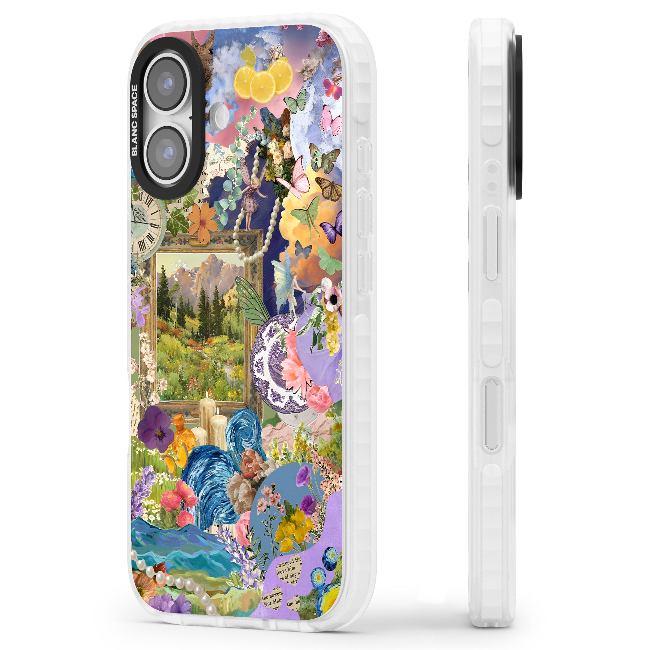Vibrant Whimsy Collage iPhone 17 Impact Clear Phone Case Side Profile