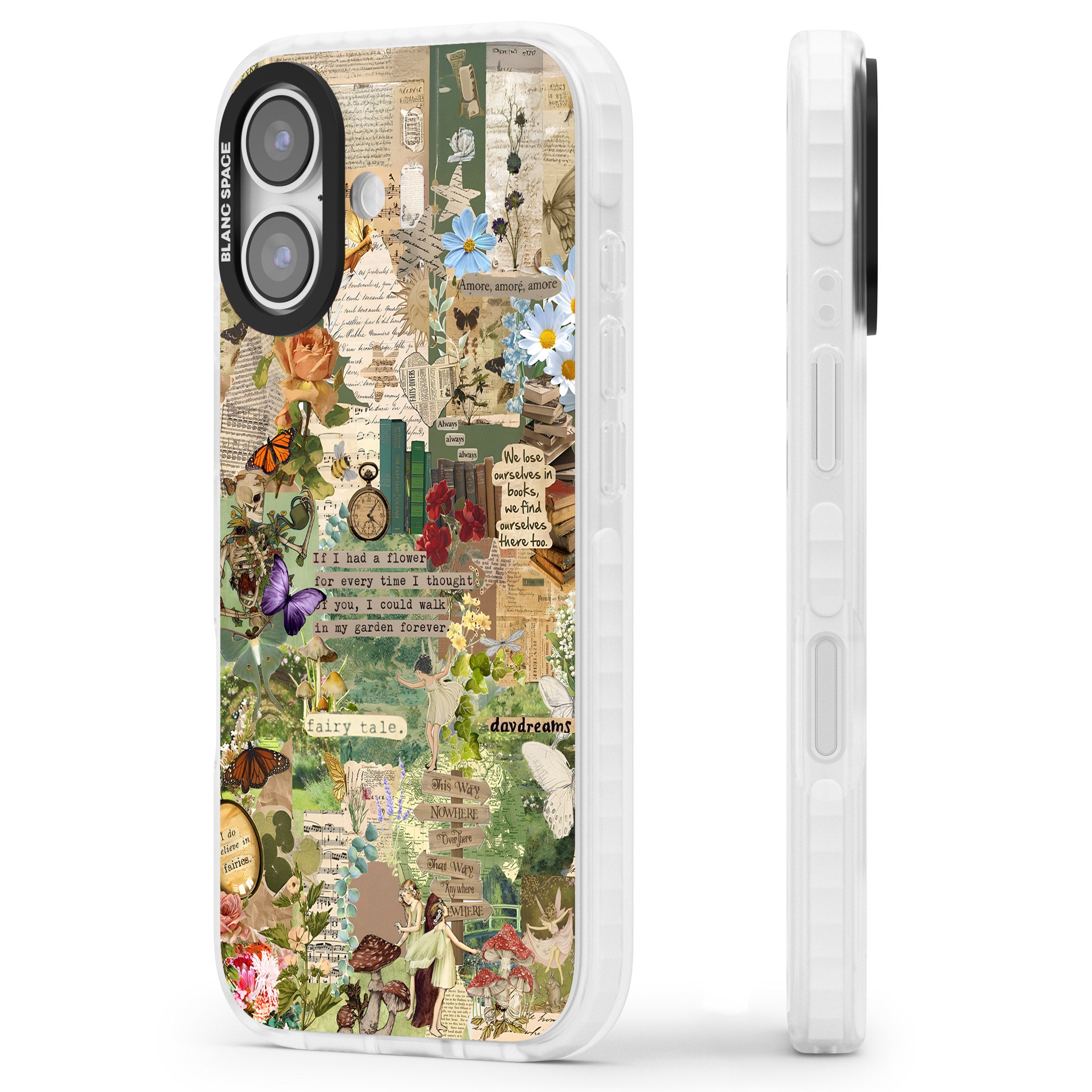 Enchanted Collage iPhone 17 Impact Clear Phone Case Side Profile