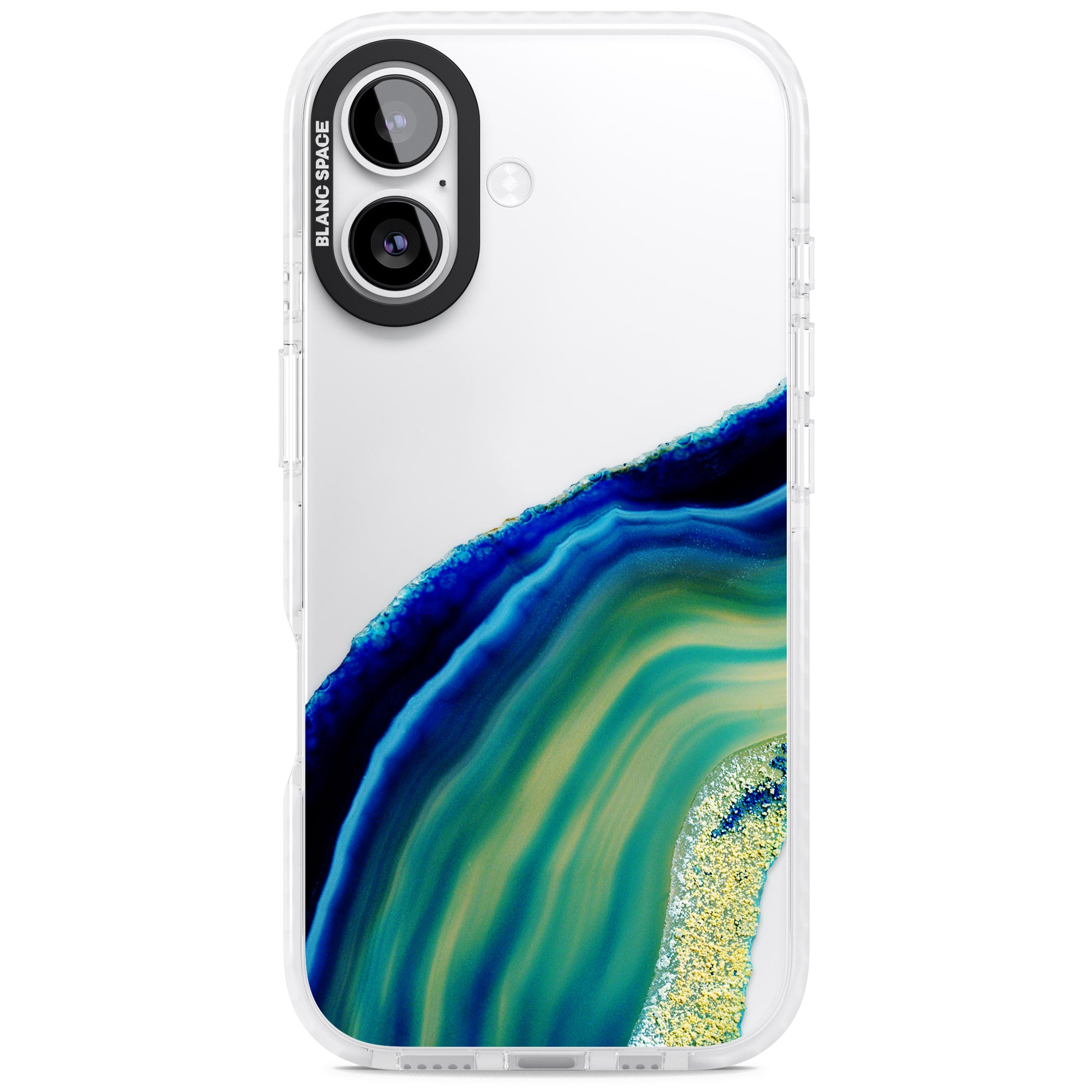 Green & Blue Emerald Geode iPhone 17 Impact Clear Phone Case