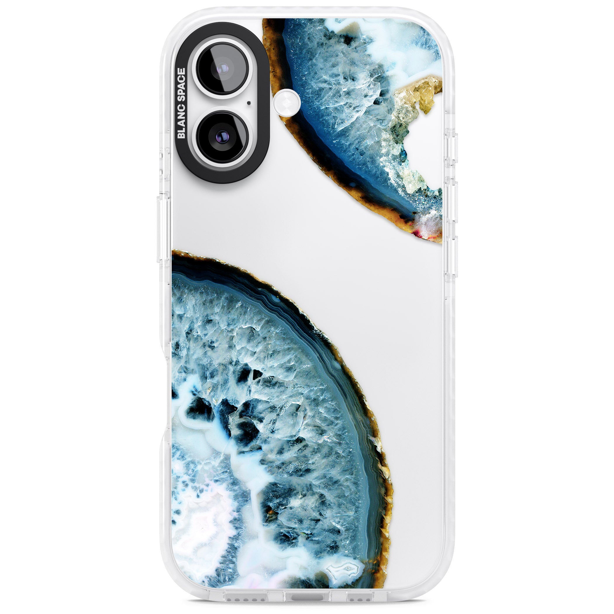 Blue Agate Slice iPhone 17 Impact Clear Phone Case