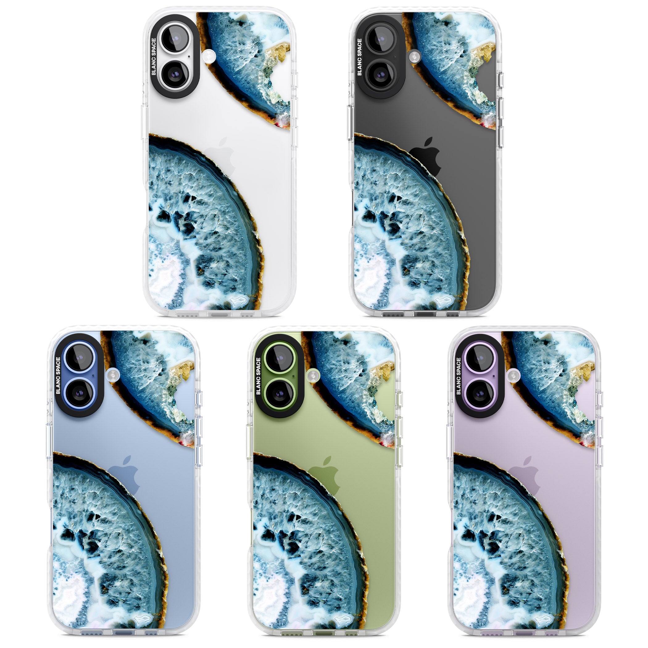 Blue Agate Slice iPhone 17 Impact Clear Phone Case APT Impact Protection