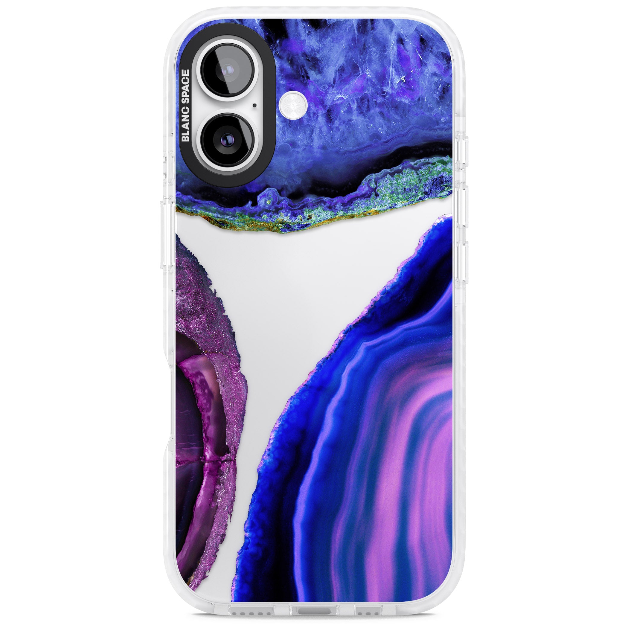Violet Agate Slice iPhone 17 Impact Clear Phone Case