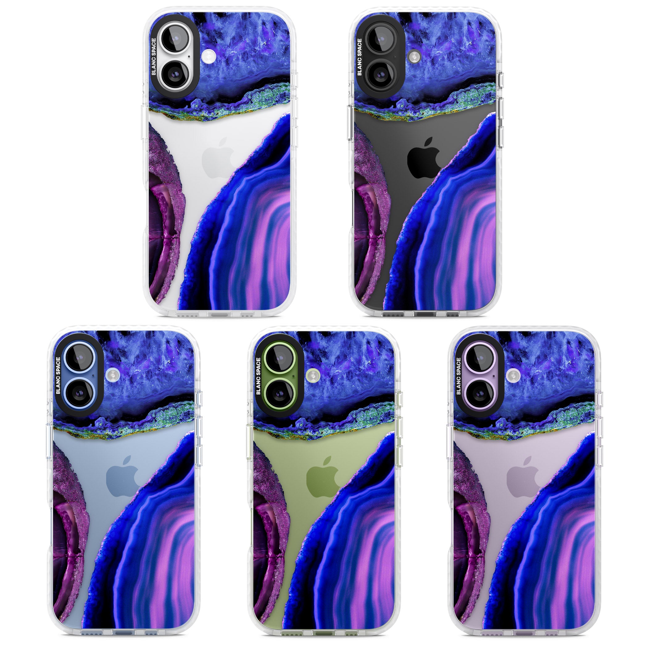 Violet Agate Slice iPhone 17 Impact Clear Phone Case APT Impact Protection