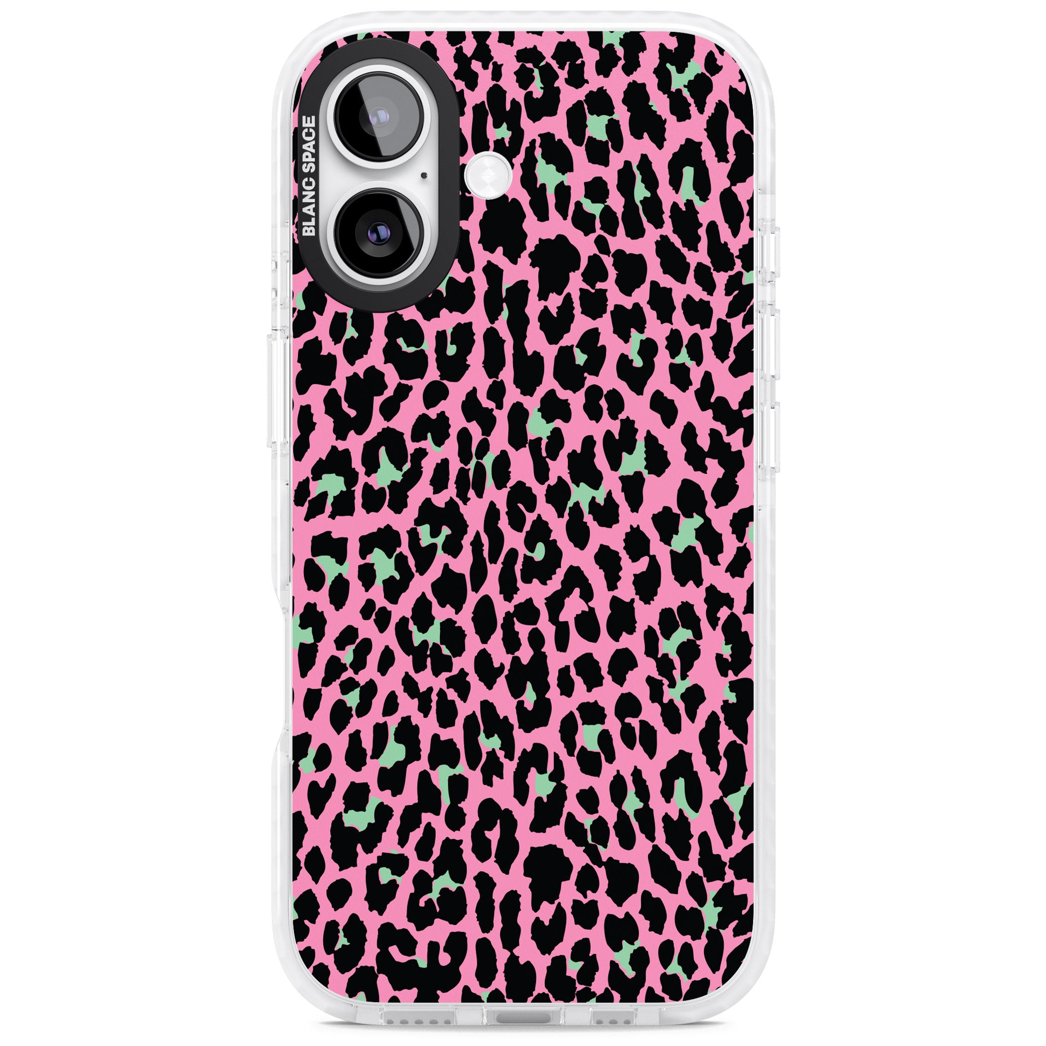 Pink & Green Leopard iPhone 17 Impact Clear Phone Case