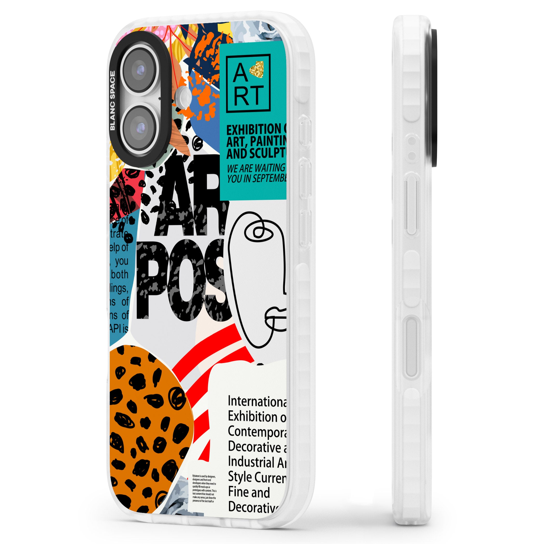 Abstract Art Poster iPhone 17 Impact Clear Phone Case Side Profile