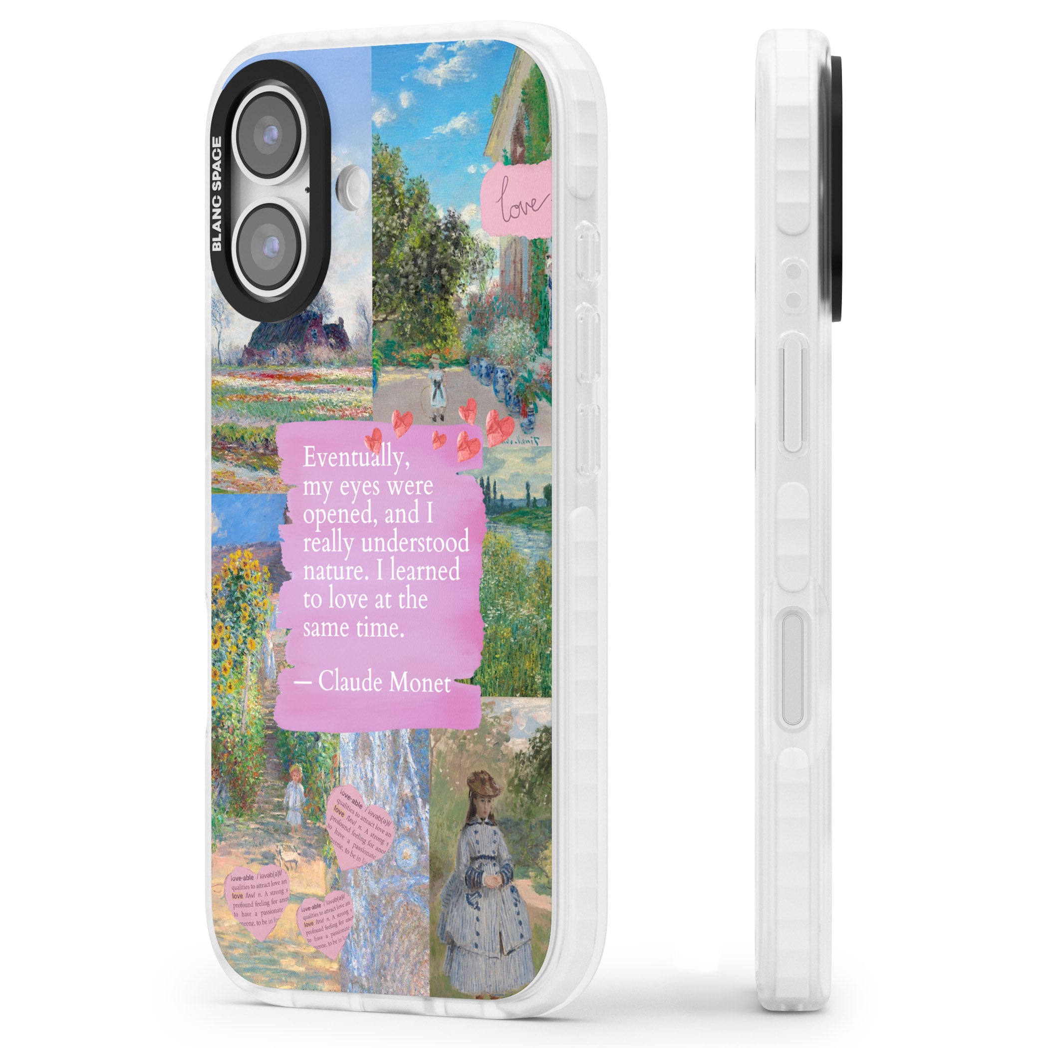 Monet 'Eyes Were Opened' Collage iPhone 17 Impact Clear Phone Case Side Profile