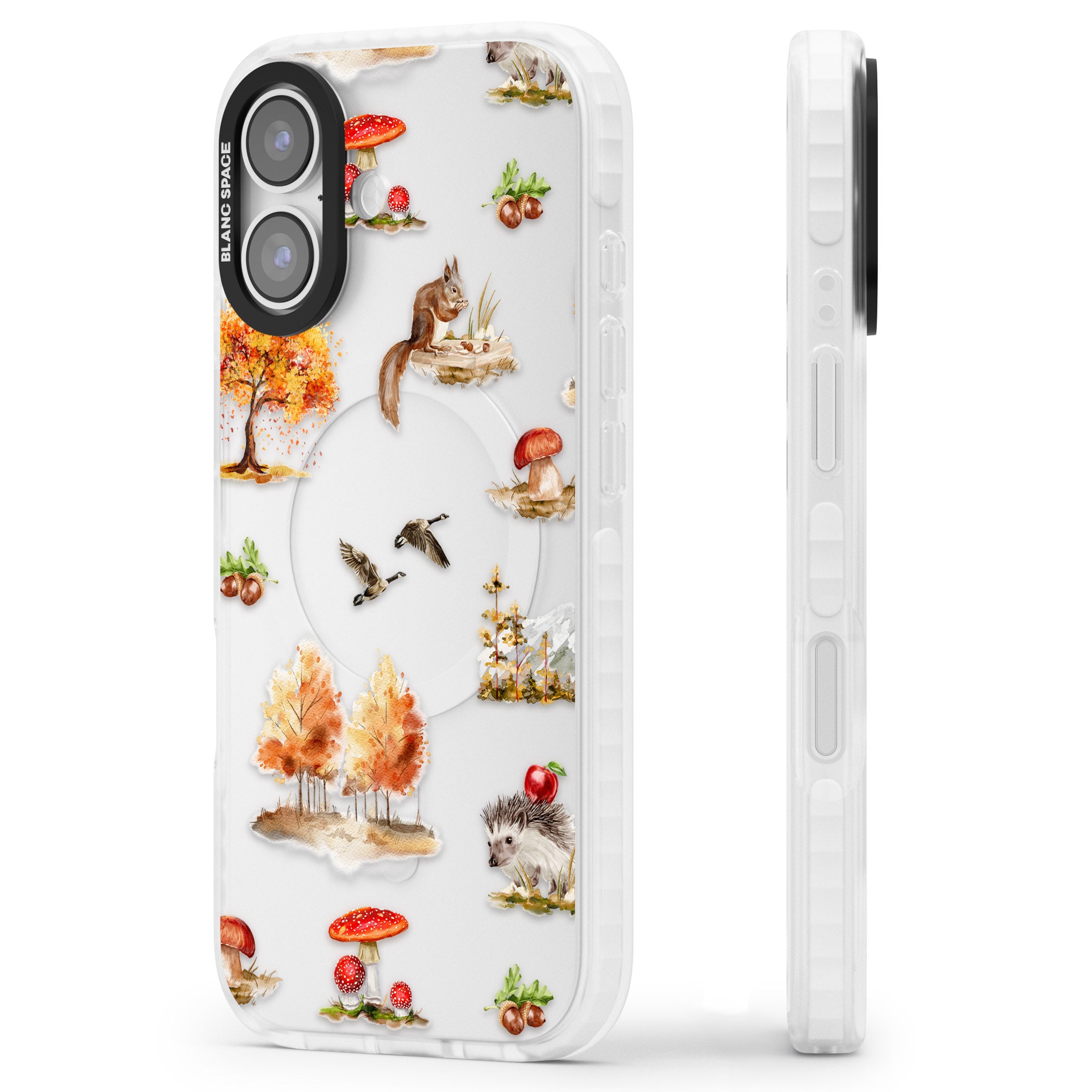 Fall Forest Friends iPhone 17 Impact Clear Phone Case Side Profile
