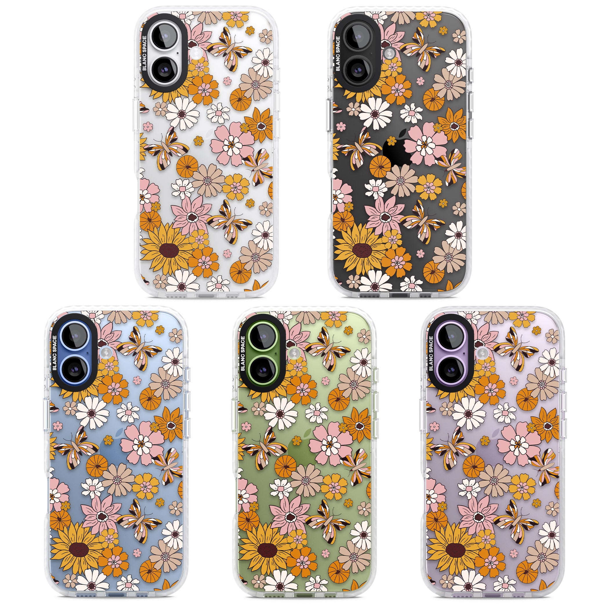Butterfly Bloom Autumn Floral iPhone 17 Impact Clear Phone Case APT Impact Protection