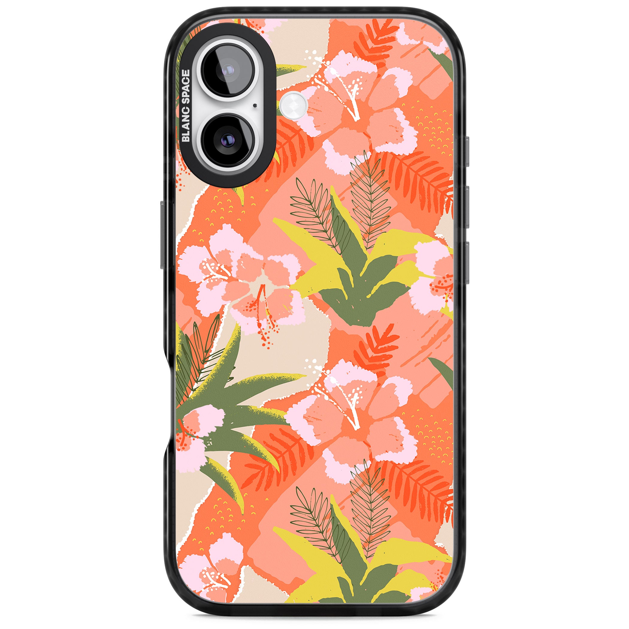 Hawaiian Flowers Abstract Pattern iPhone 17 Impact Black Phone Case