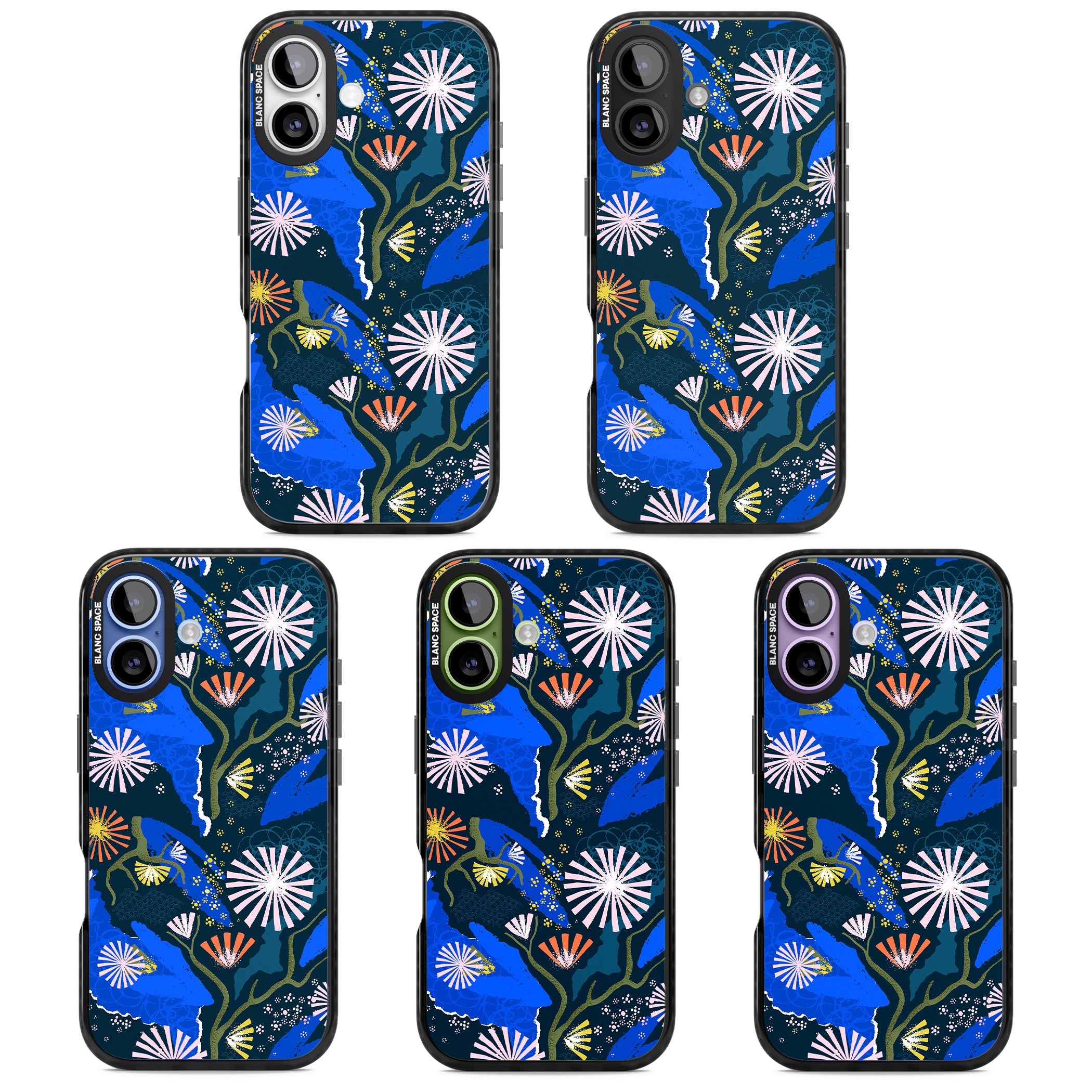 Dark Botanicals Abstract Pattern iPhone 17 Impact Black Phone Case APT Impact Protection
