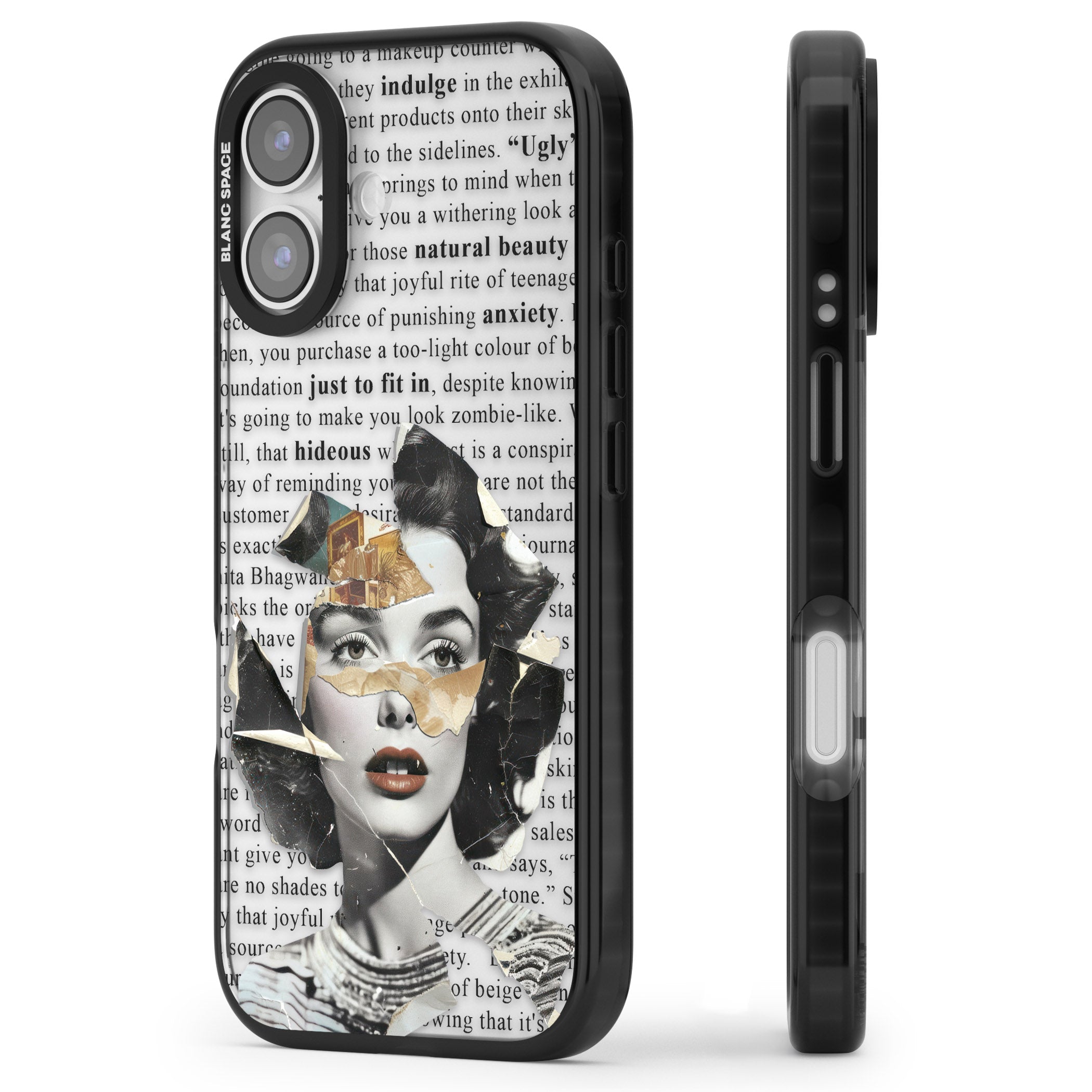 Beauty Is Within iPhone 17 Impact Black Phone Case Side Profile