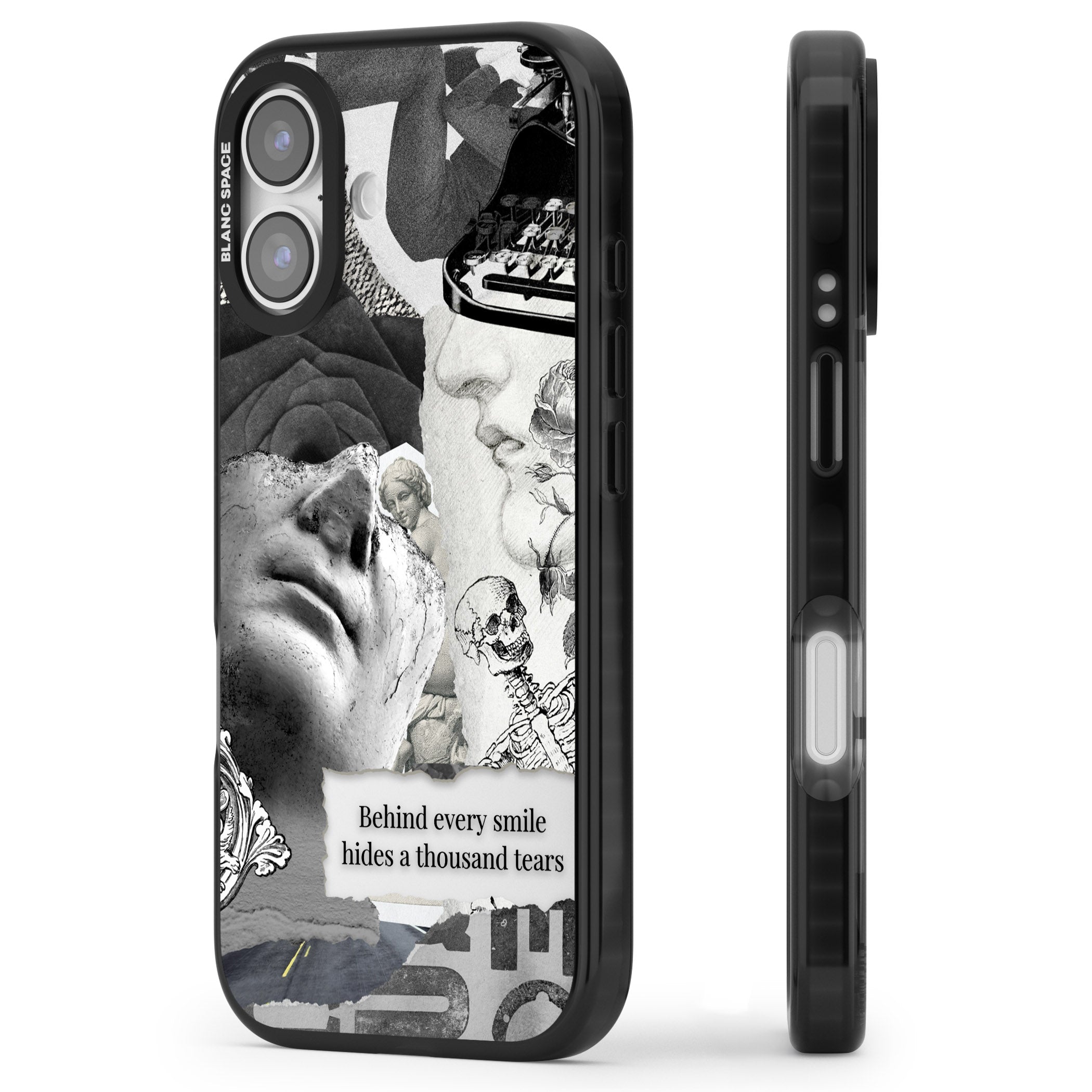 Behind Every Smile iPhone 17 Impact Black Phone Case Side Profile